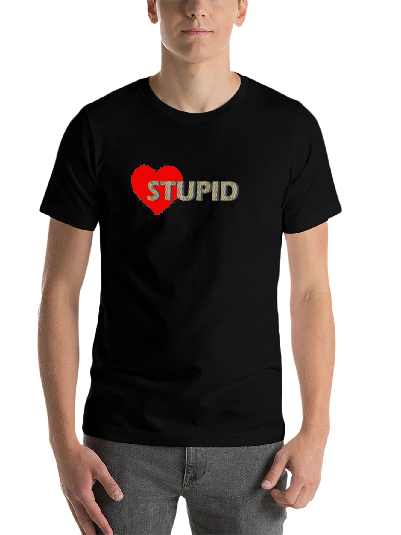 Black I Heart Stupid Graphic Tee - Casual Style view 7