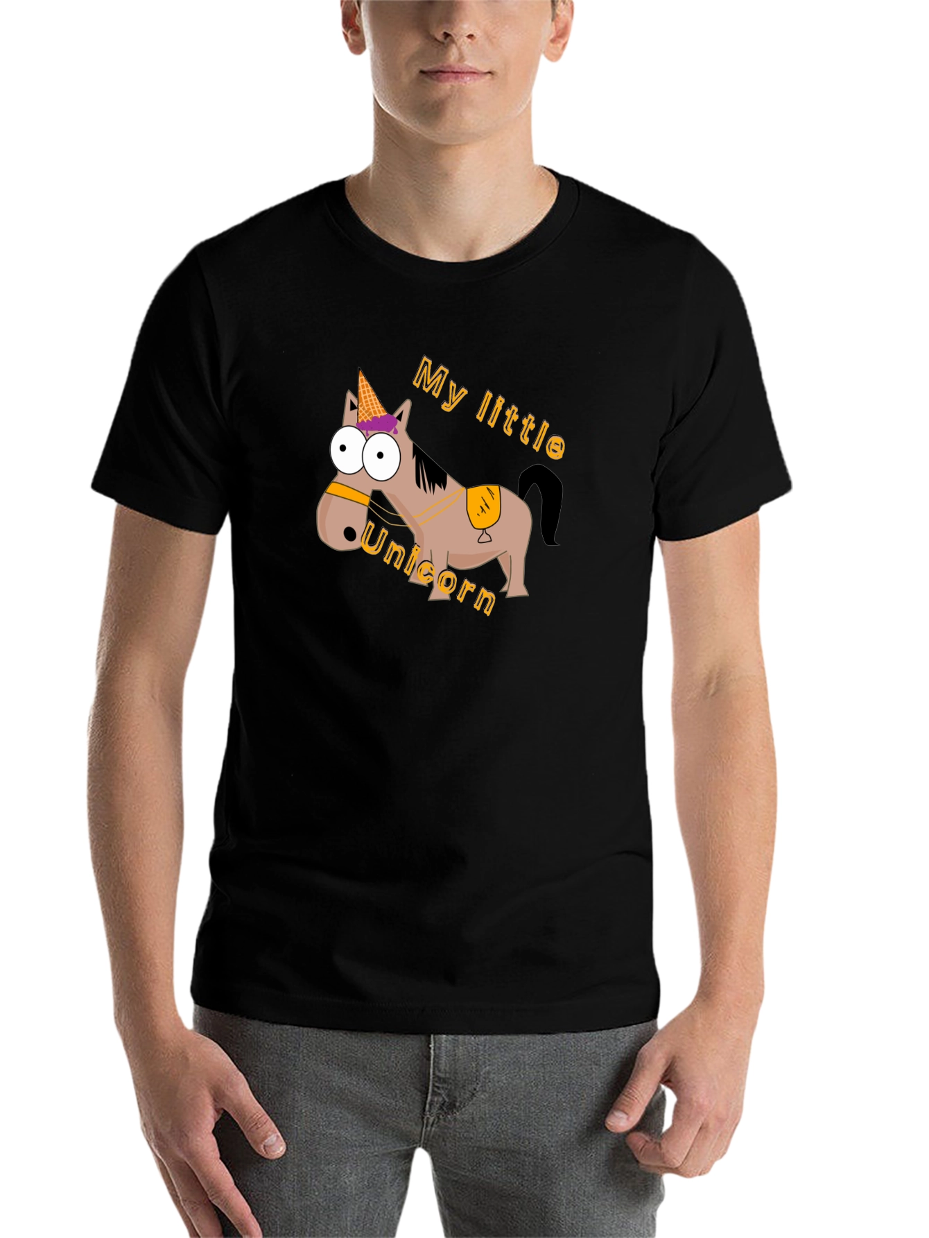 Black My Little Unicorn T-Shirt - Funny Cartoon Tee view 7