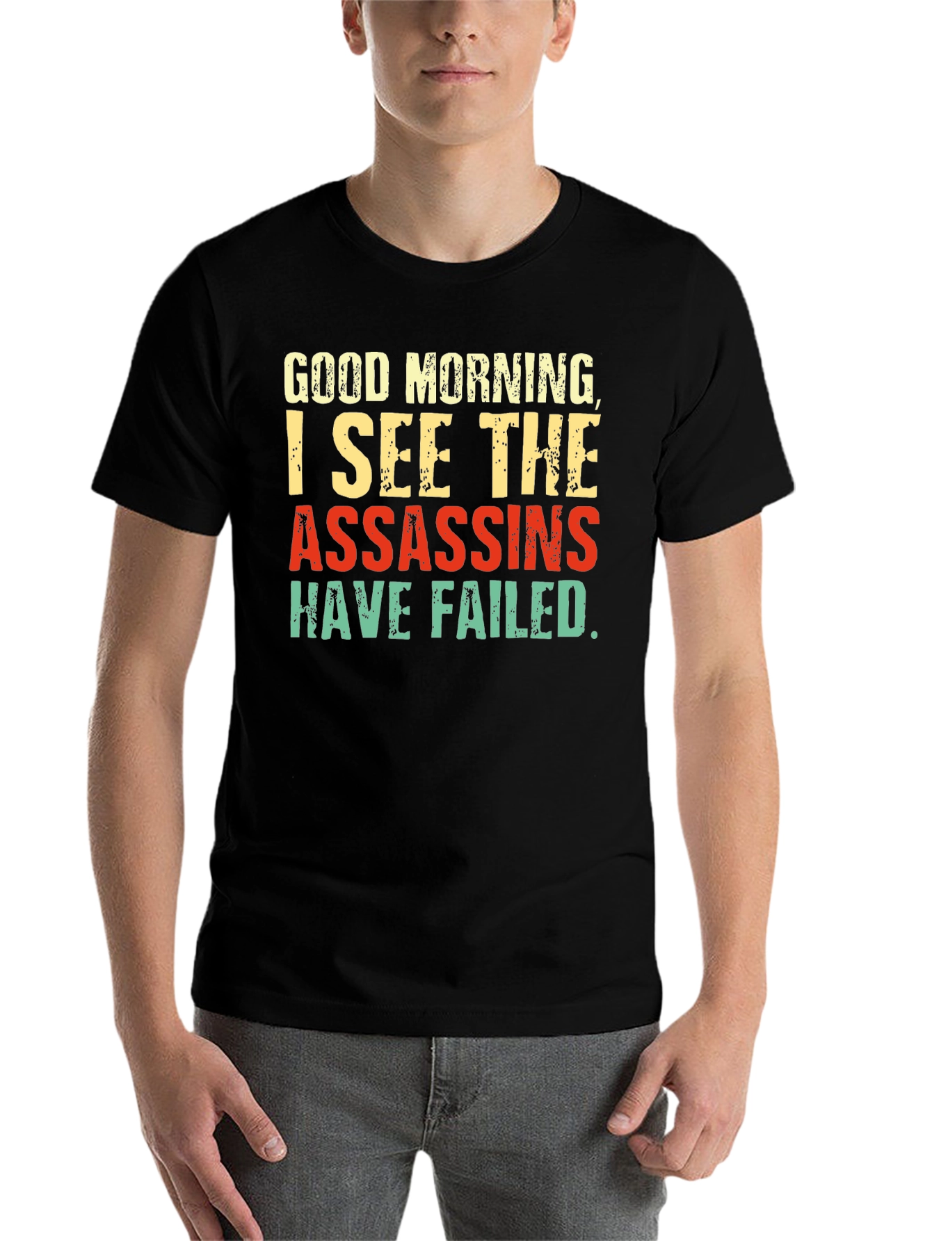 Black Funny Assassins Failed Graphic Tee view 7