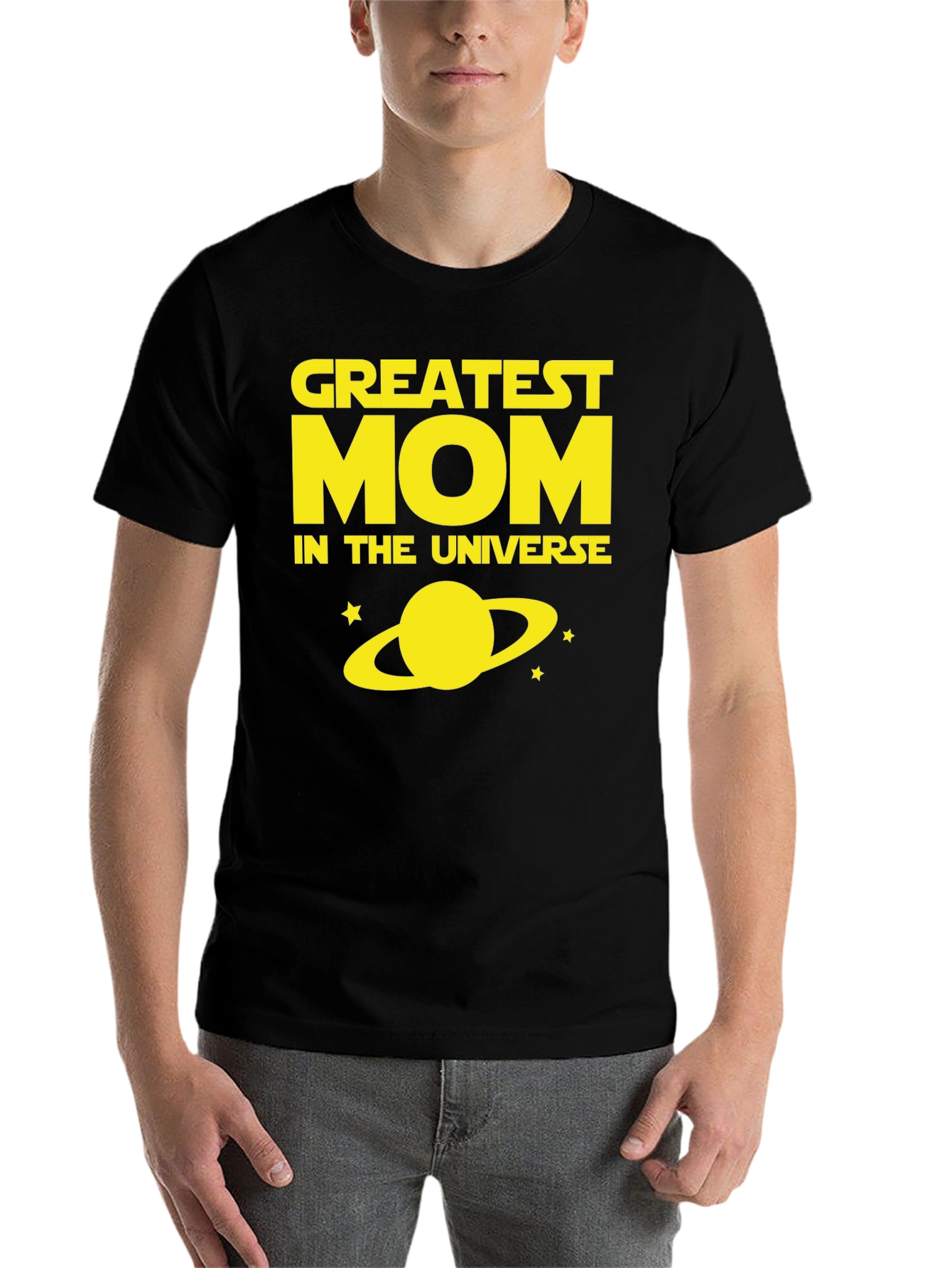 Black Greatest Mom In The Universe Black T-Shirt view 7