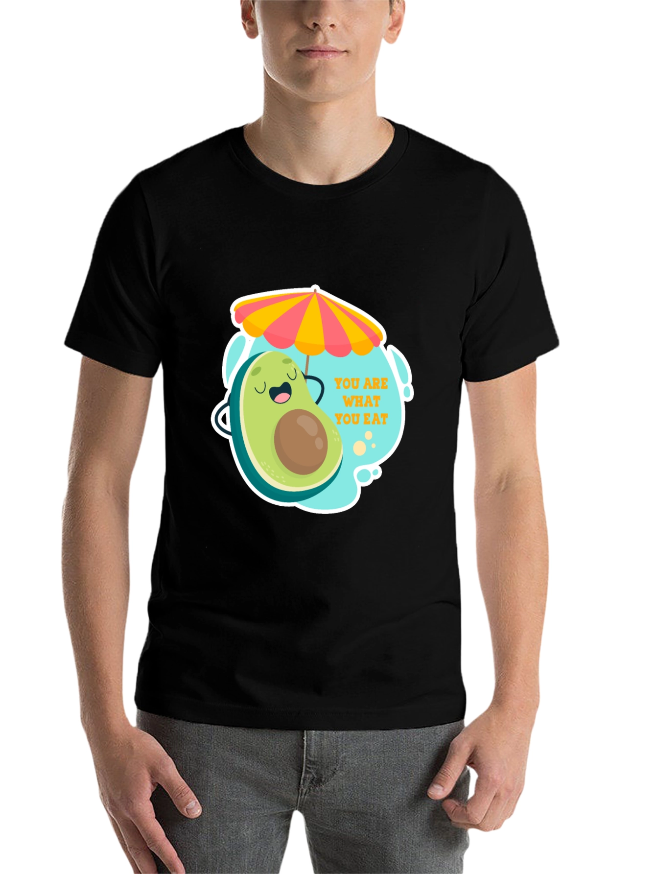 Black Funny Avocado Graphic Tee - You Are What You Eat! view 7
