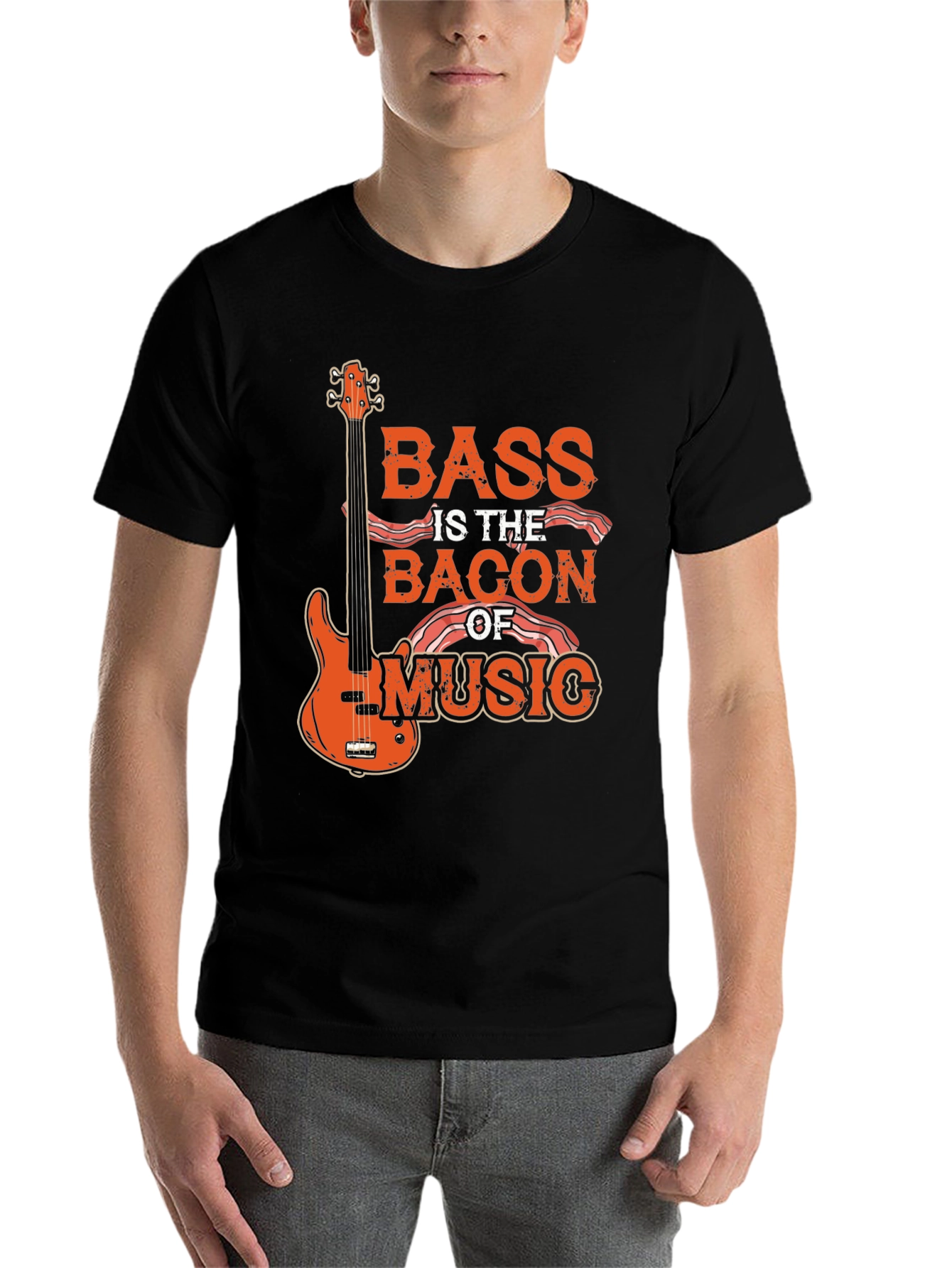 Black Bass is the Bacon of Music T-Shirt - Novelty Tee view 7