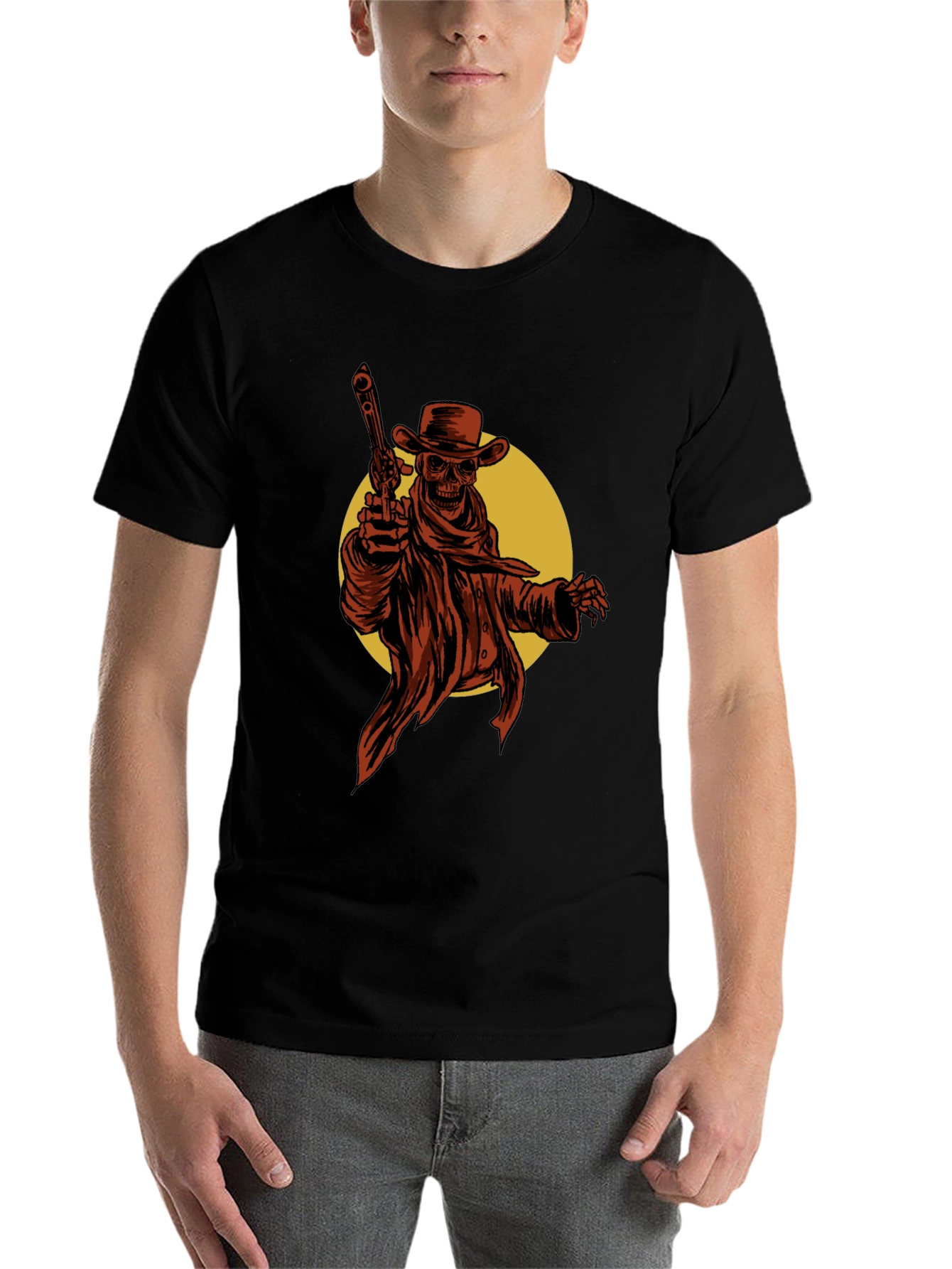 Black Skeleton Cowboy T-Shirt view 7