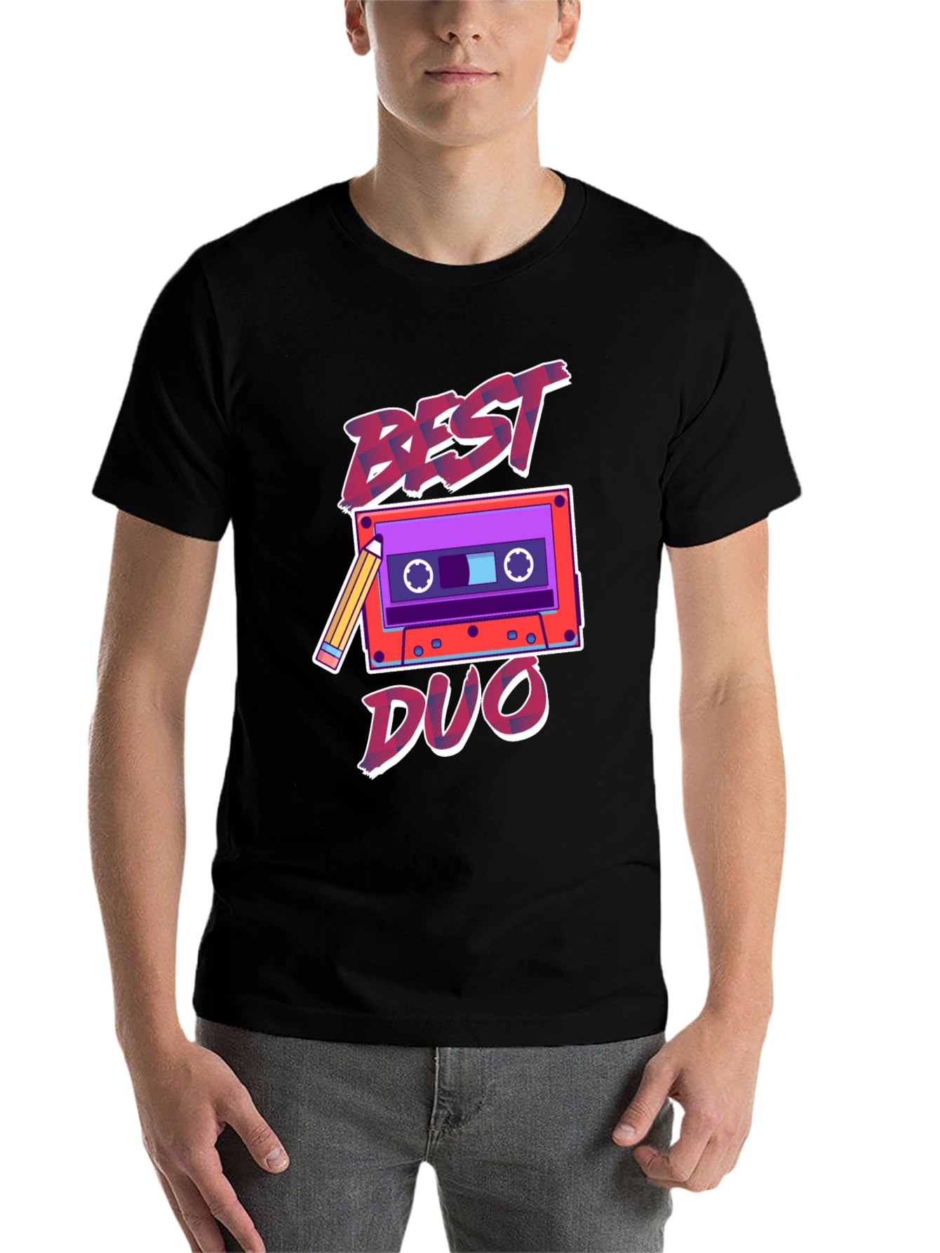 Black Best Duo Cassette Tape Graphic Tee - Retro Style view 7