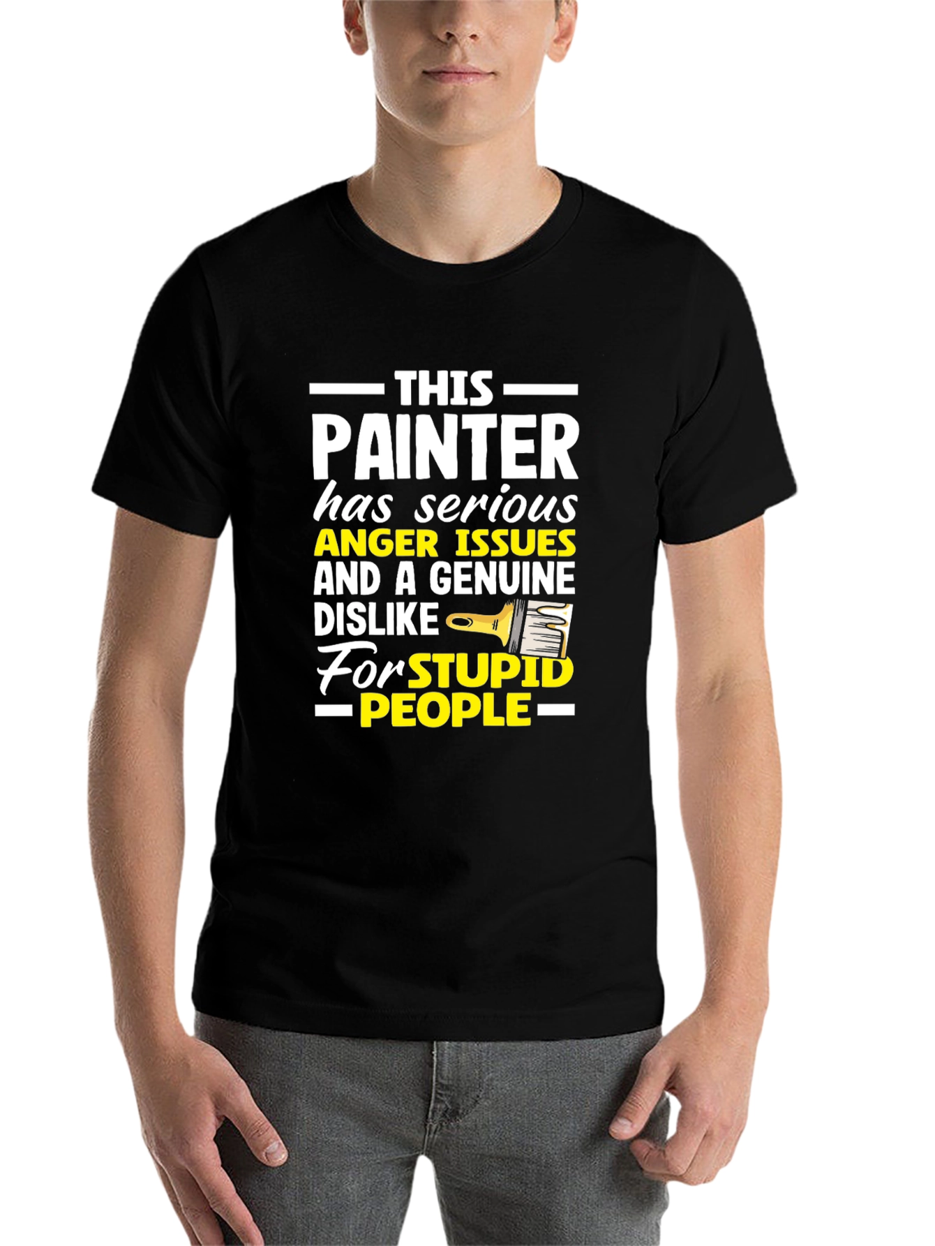 Black Painter Anger Issues Humor Graphic Tee view 7