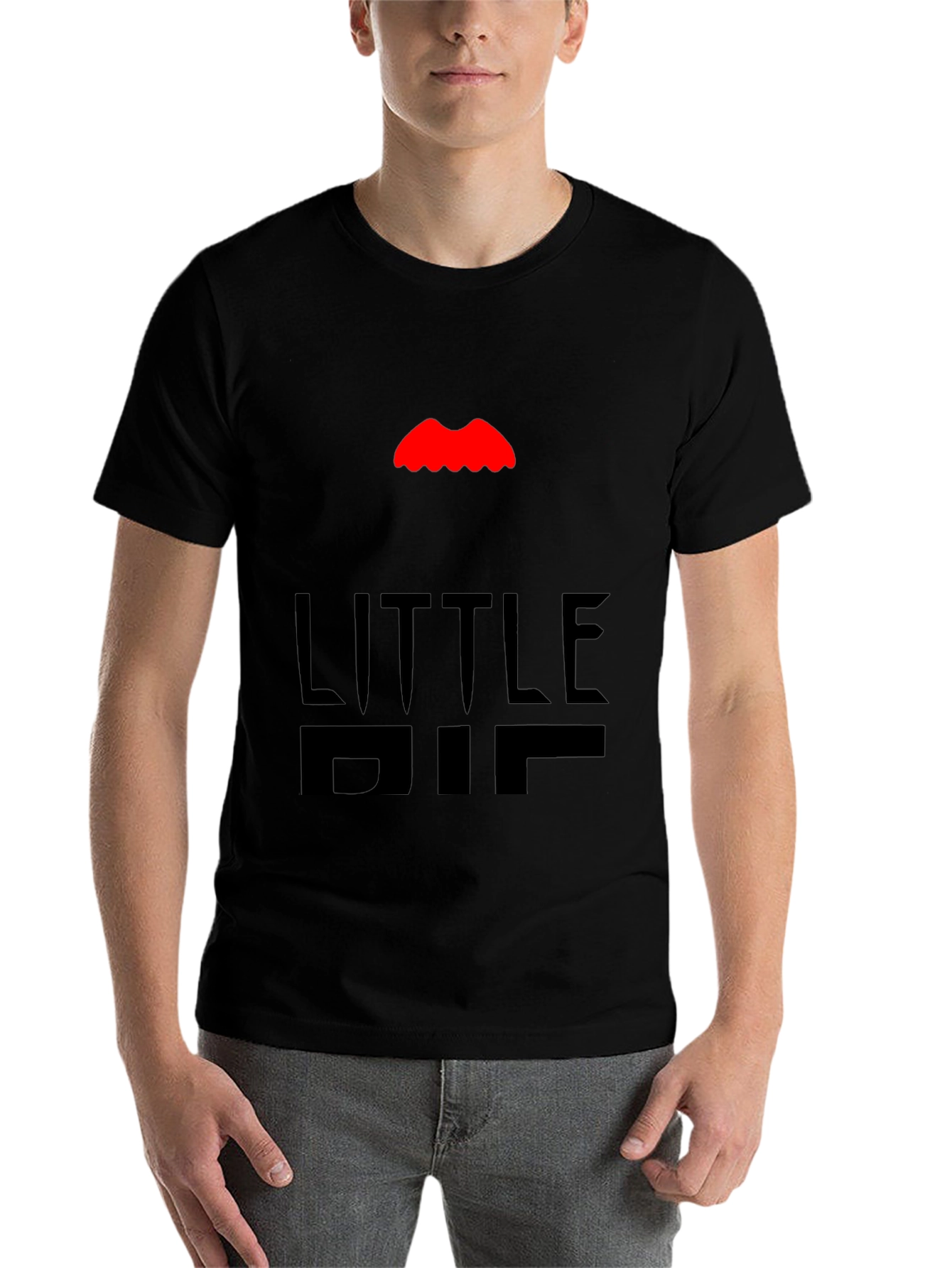 Black Little Big Tee - Funny Graphic T-Shirt view 7