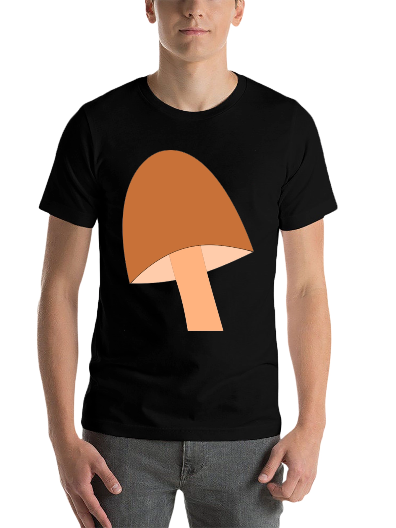 Black Mushroom Graphic Tee - Fun Casual Wear view 7