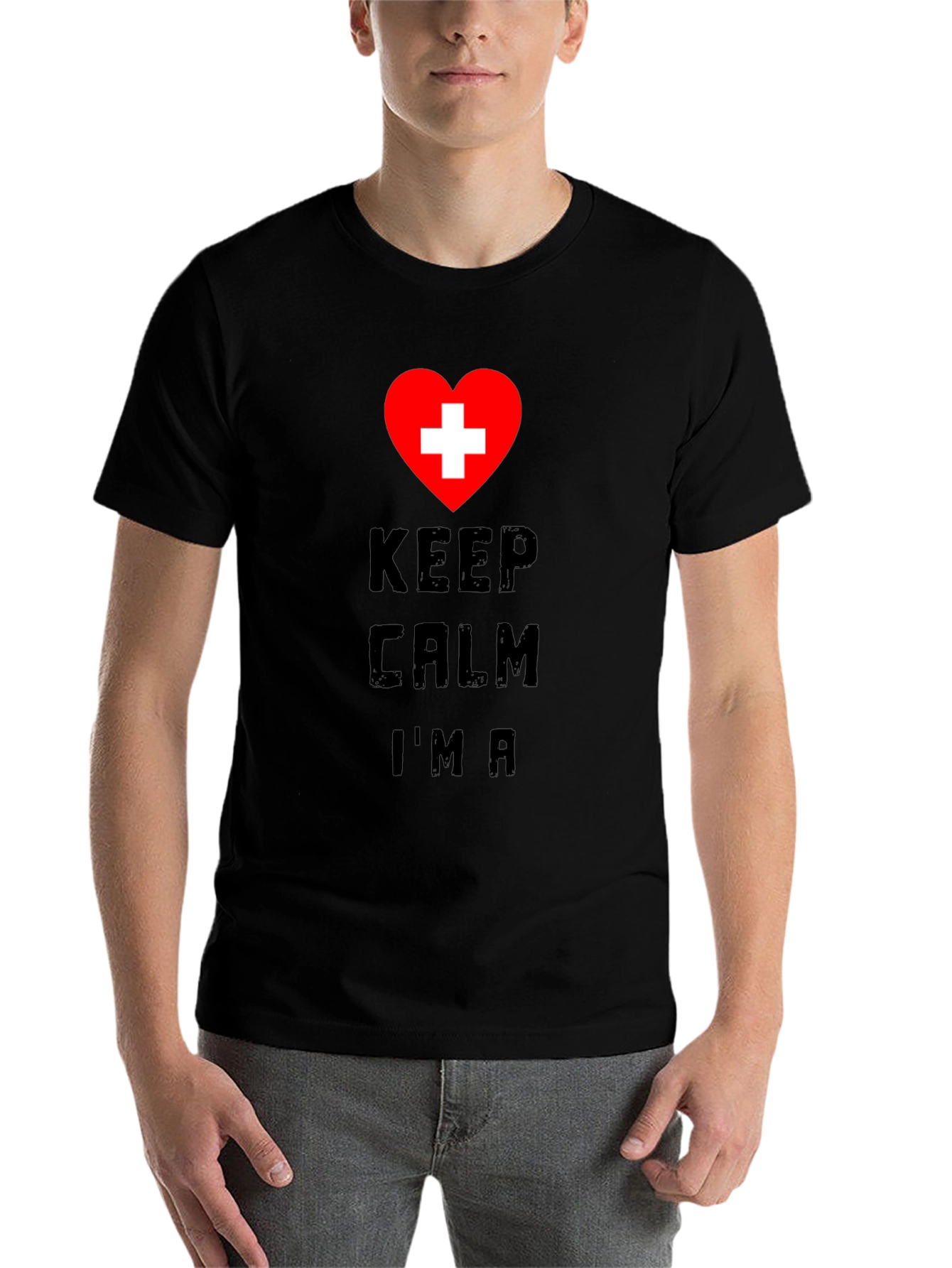 Black Keep Calm I'm A... Graphic Tee view 7