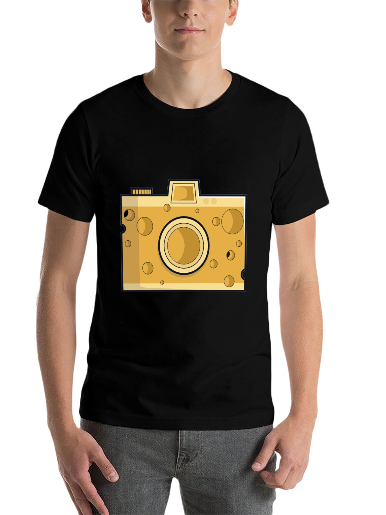 Black Cheese Camera Graphic Tee - Black Cotton view 7