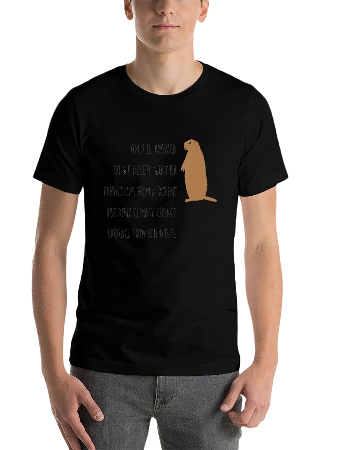 Black Funny Climate Change Rodent Graphic Tee view 7