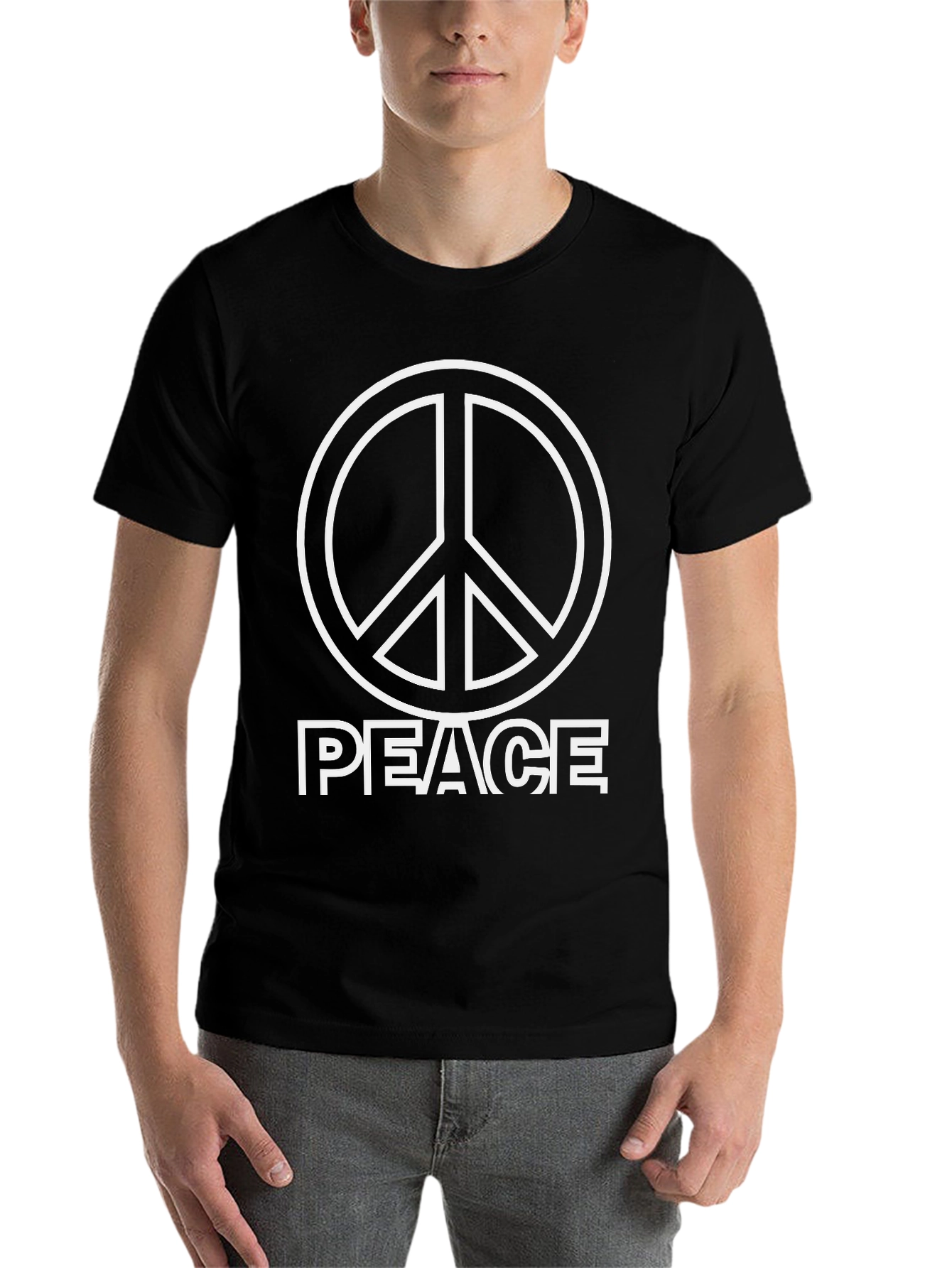 Black Peace Sign Graphic Tee - Black view 7