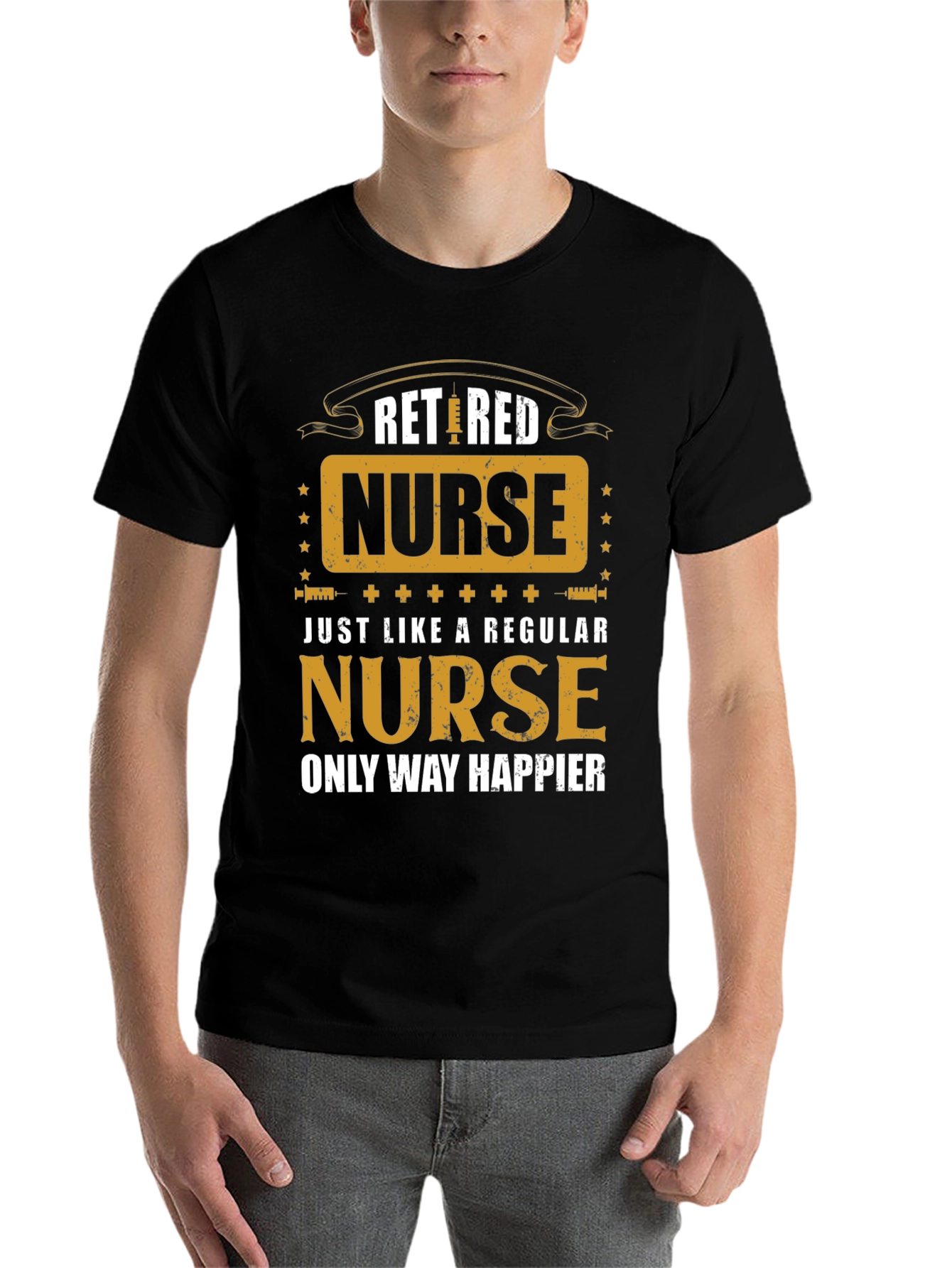 Black Retired Nurse Graphic T-Shirt view 7