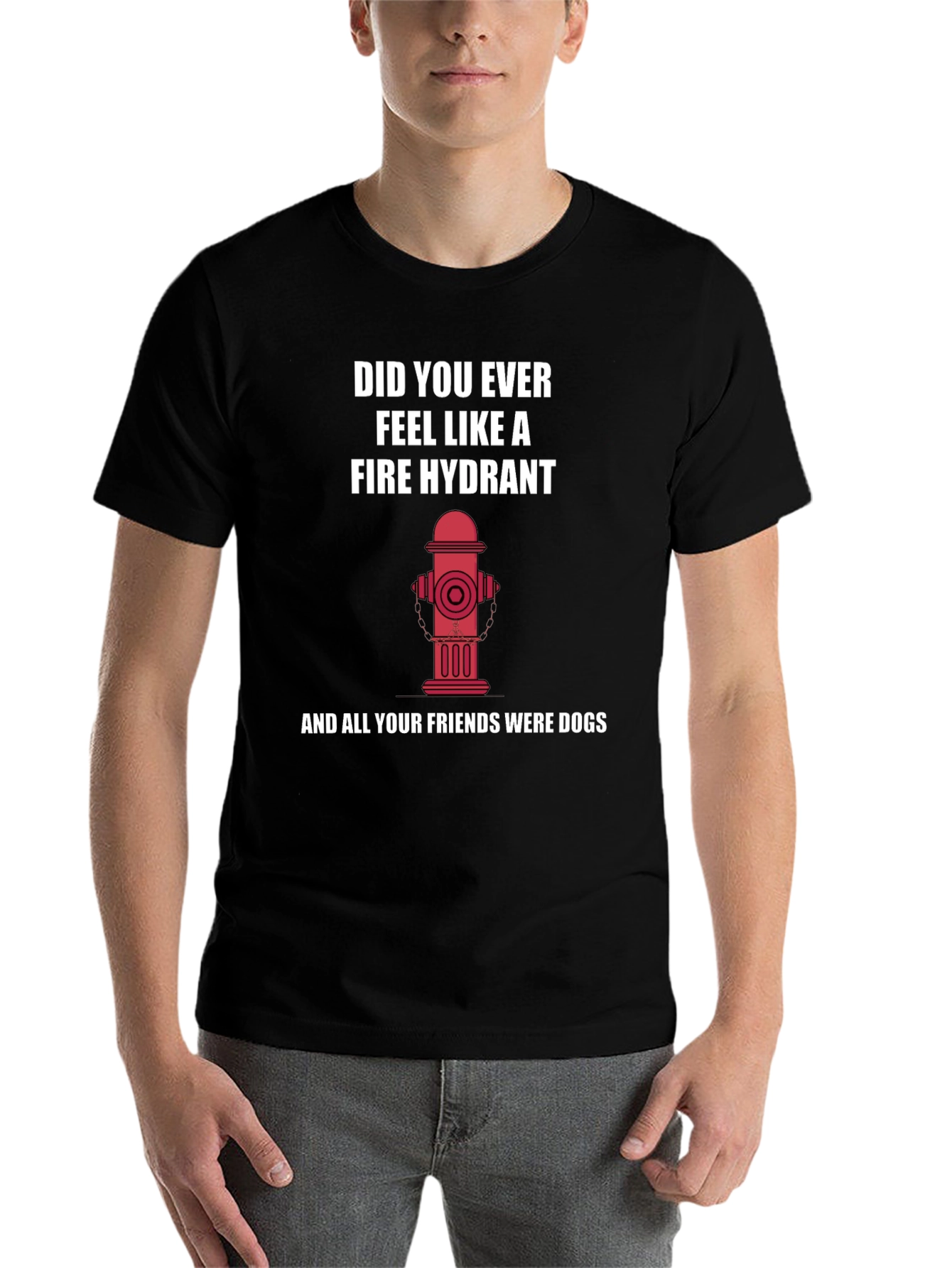Black Fire Hydrant Graphic Tee - Funny Novelty Shirt view 7