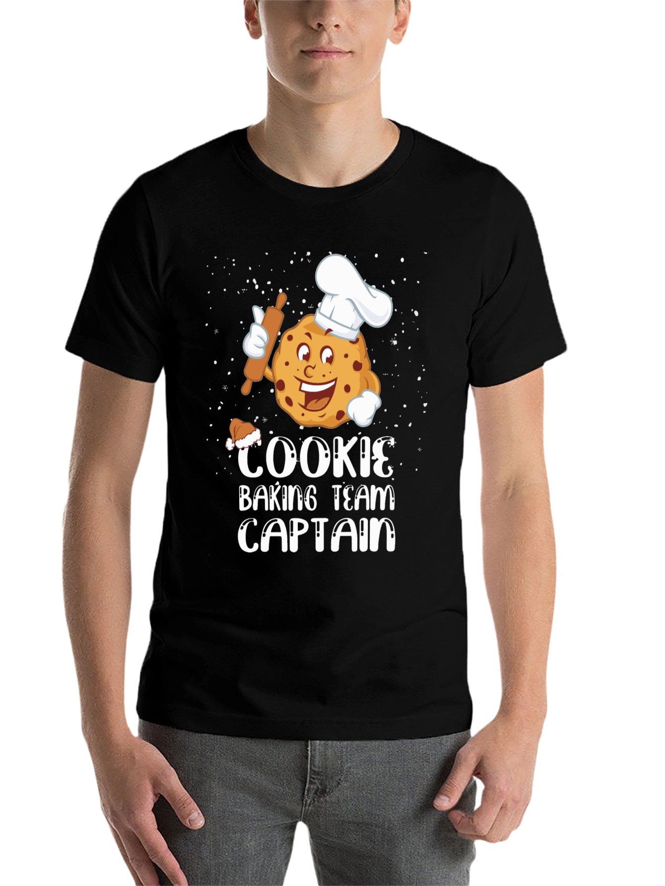 Black Cookie Baking Team Captain T-Shirt view 7