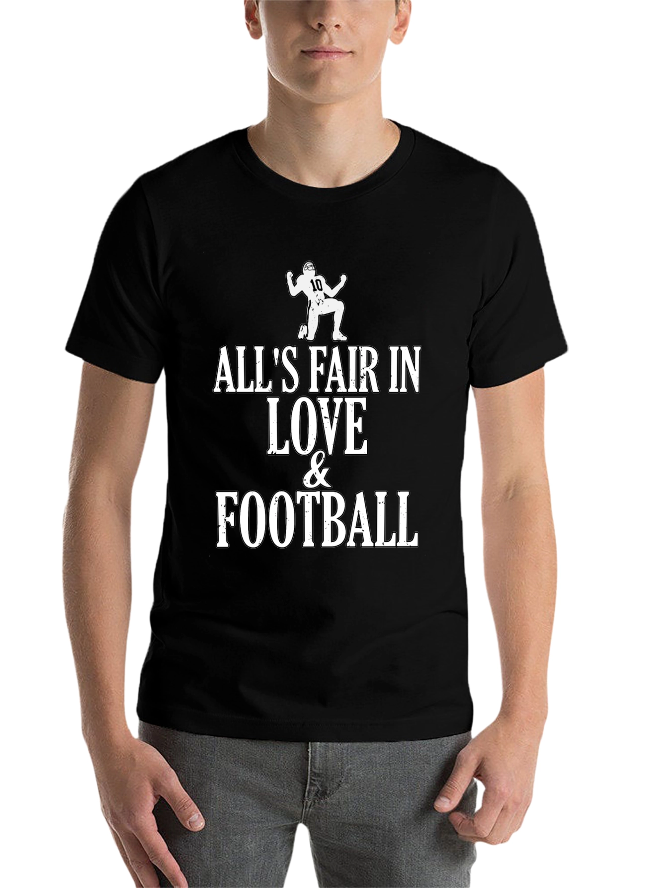 Black All's Fair in Love & Football Graphic Tee view 7