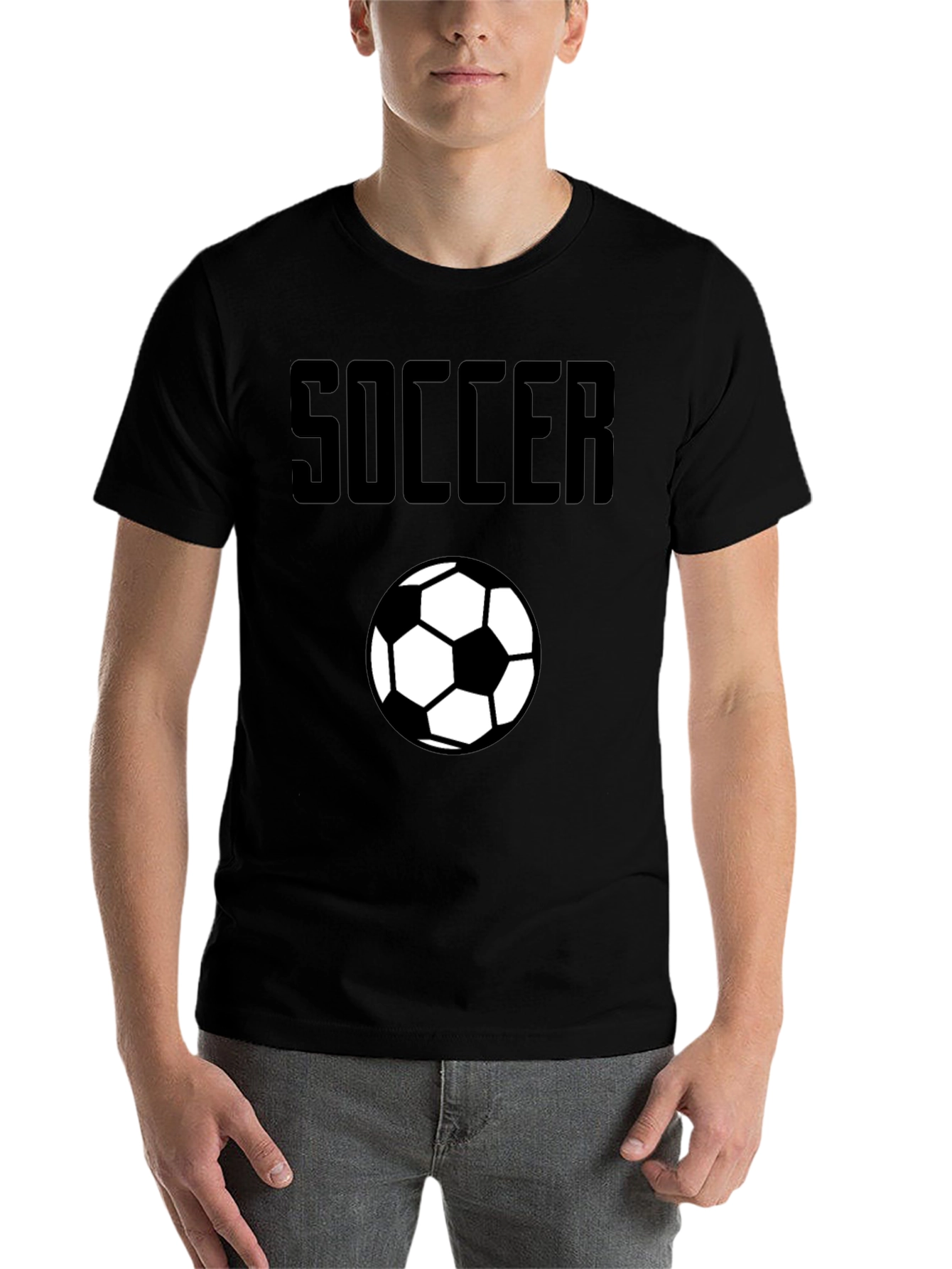 Black Soccer Graphic T-Shirt - Classic Black view 7
