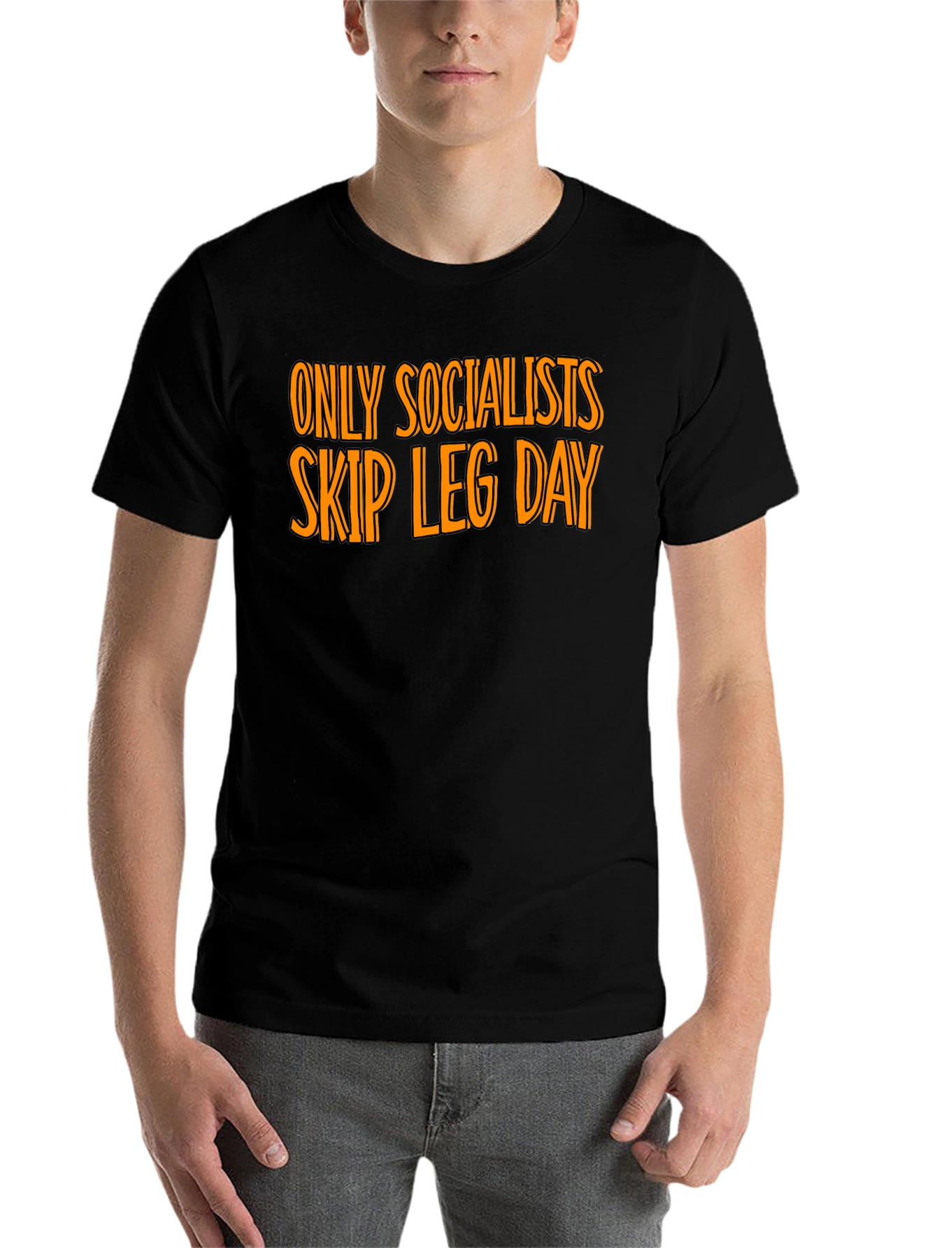 Only Socialists Skip Leg Day T-Shirt - Gym Humor - 7