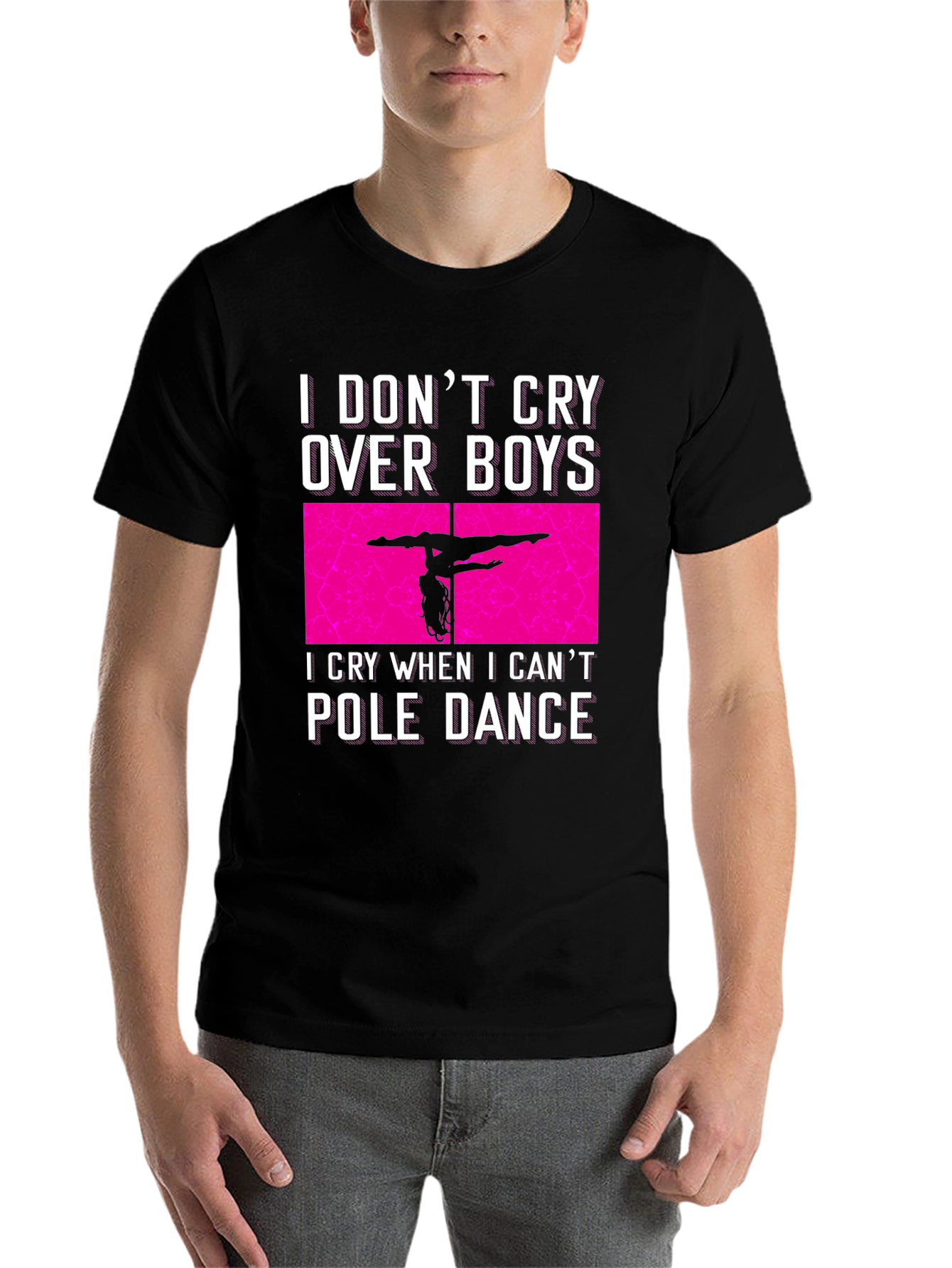 Black Pole Dance Graphic Tee - I Don't Cry Over Boys T-Shirt view 7