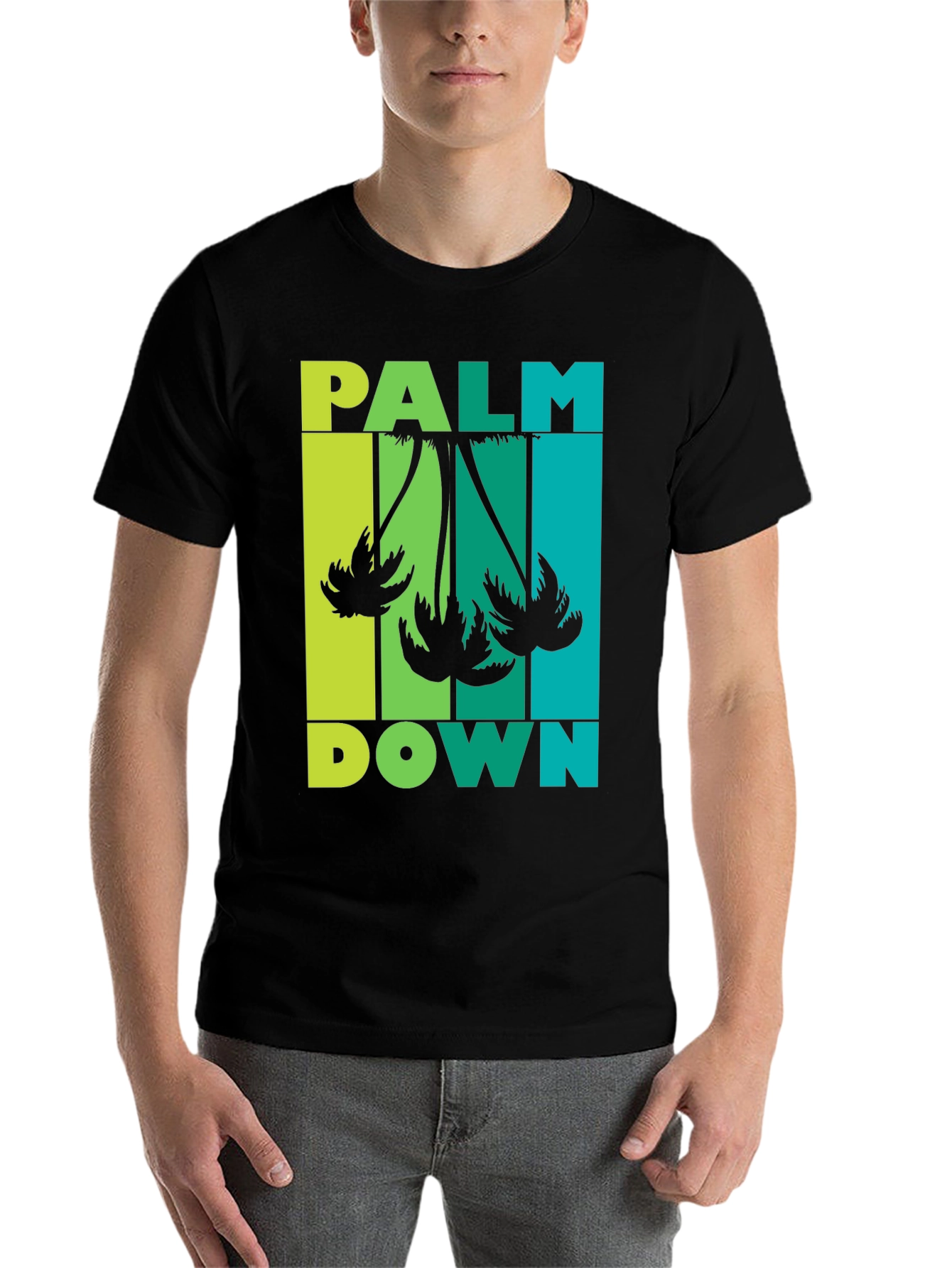 Black Palm Down Graphic Tee - Tropical Vibes view 7