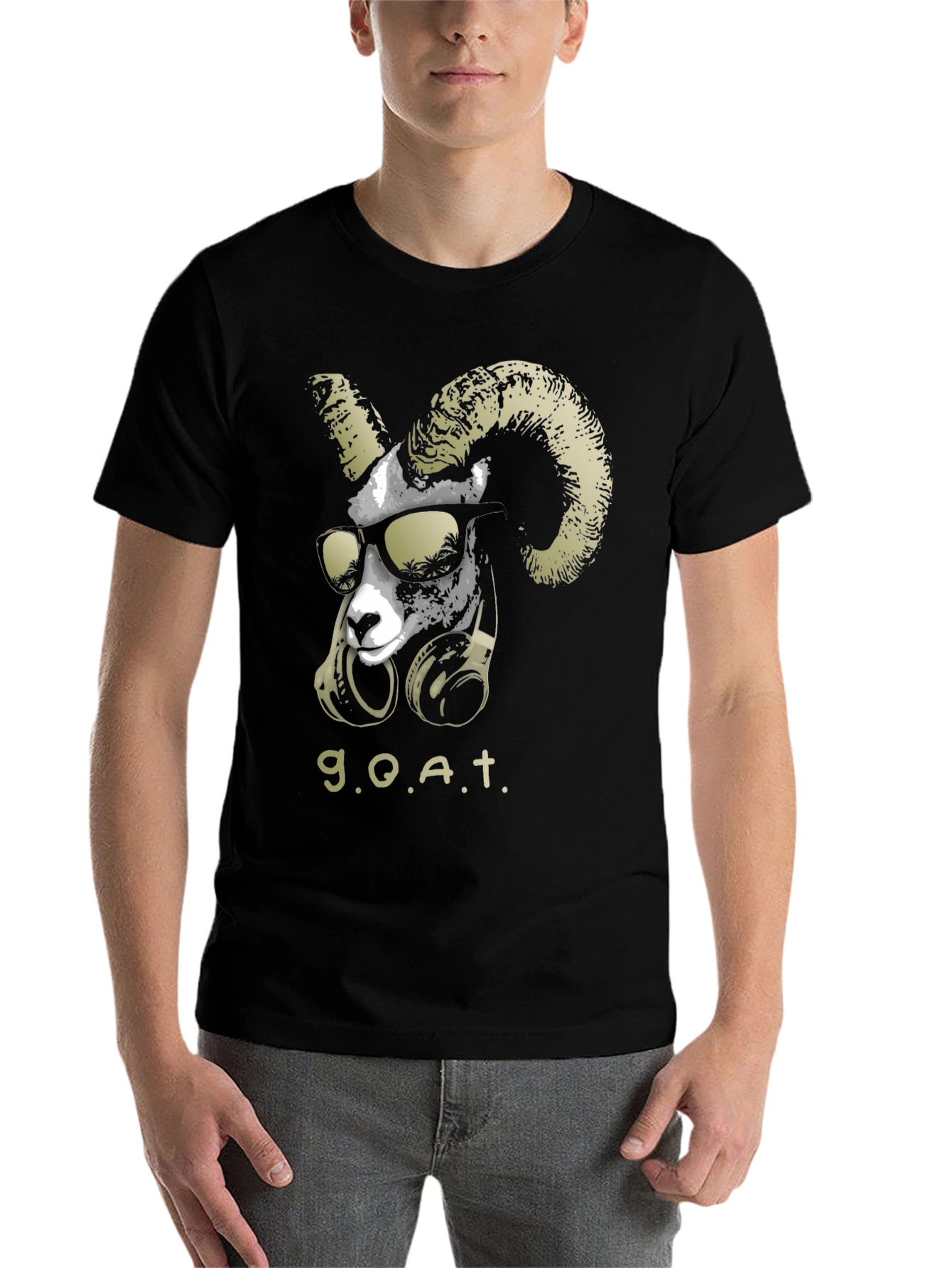 Black GOAT Graphic T-Shirt - Cool Animal Tee view 7
