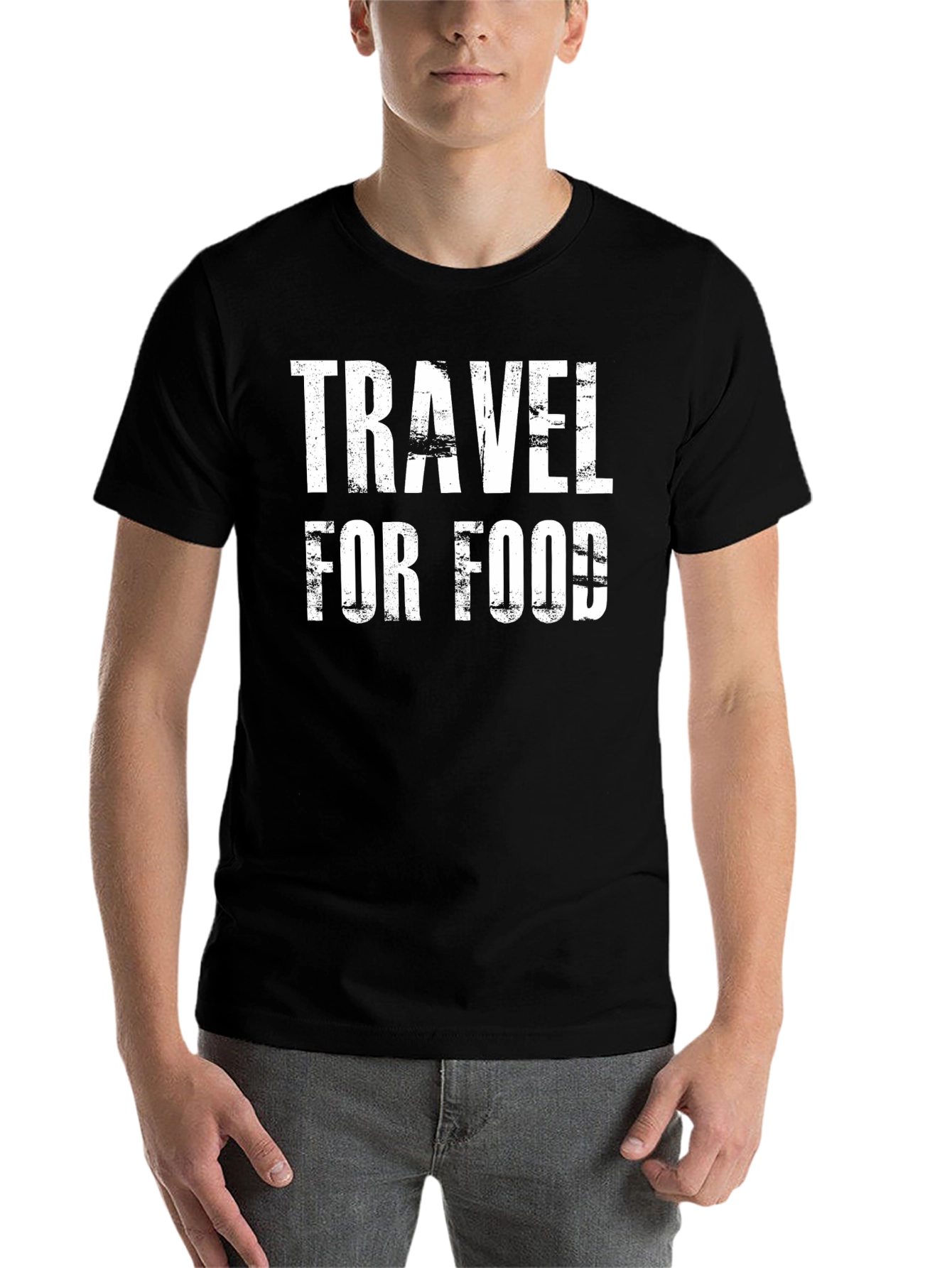 Black Travel for Food Black T-Shirt view 7