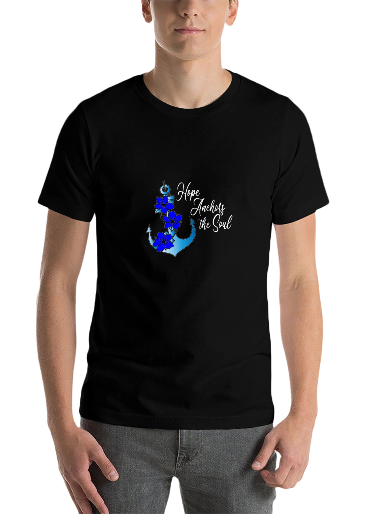 Black Hope Anchors the Soul Graphic Tee - Stylish Comfort view 7