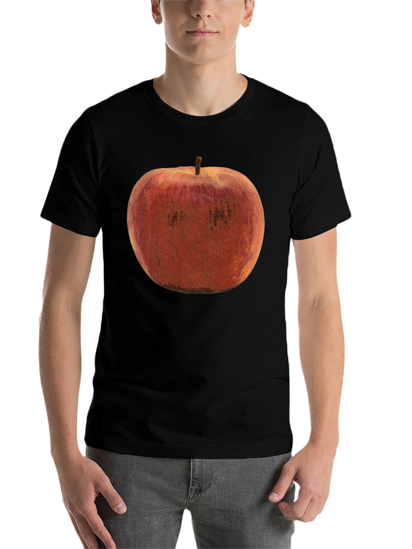 Black Apple Graphic Black T-Shirt view 7