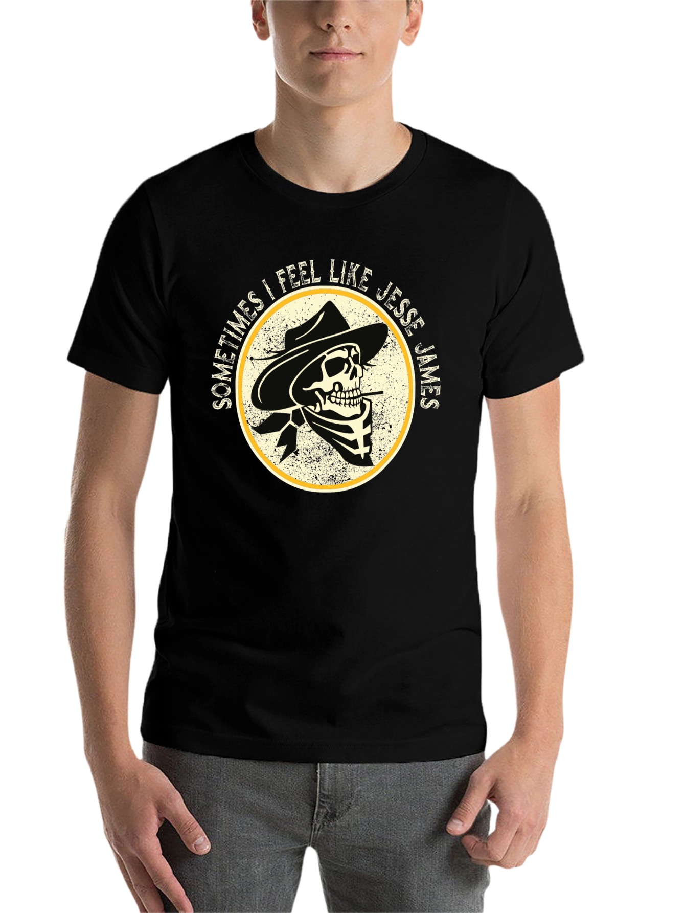 Black Jesse James Skeleton Cowboy Graphic Tee view 7