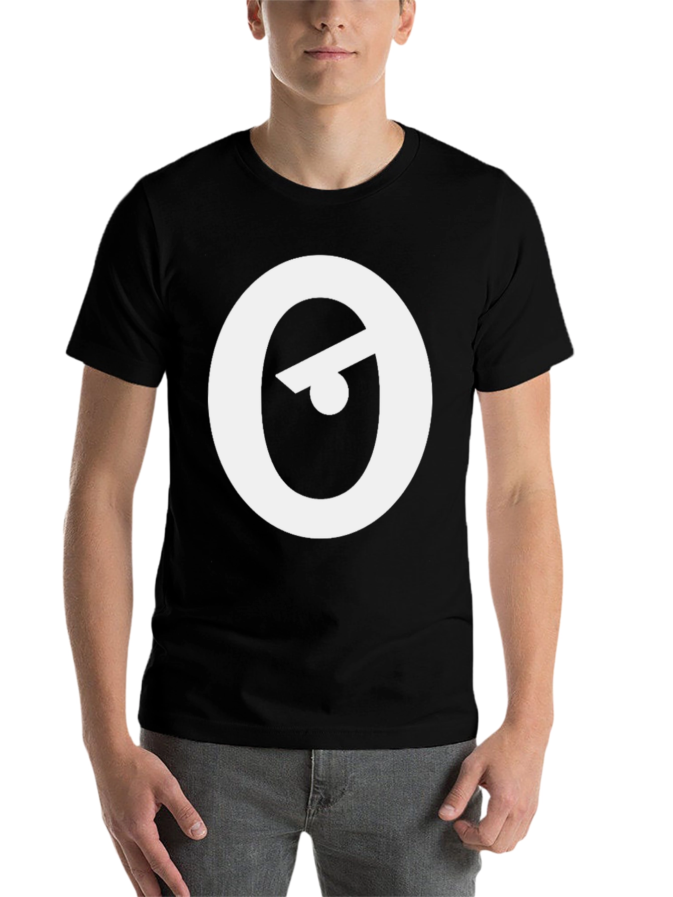 Black Modern Black T-Shirt with Abstract Eye Logo view 7
