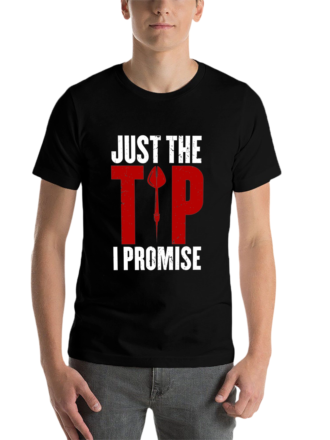 Black Just The Tip I Promise Dart T-Shirt view 7