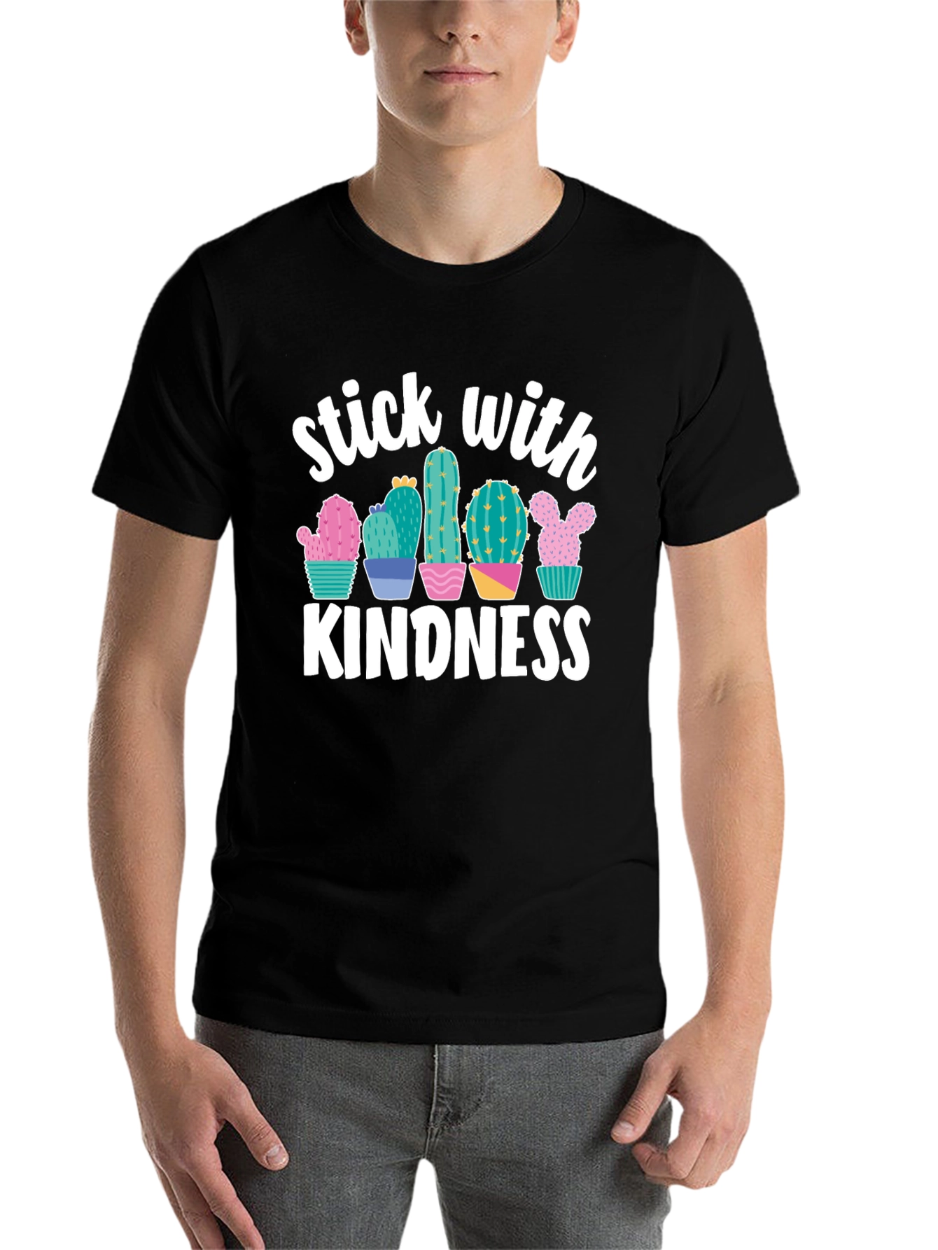 Black Stick with Kindness Graphic Tee view 7