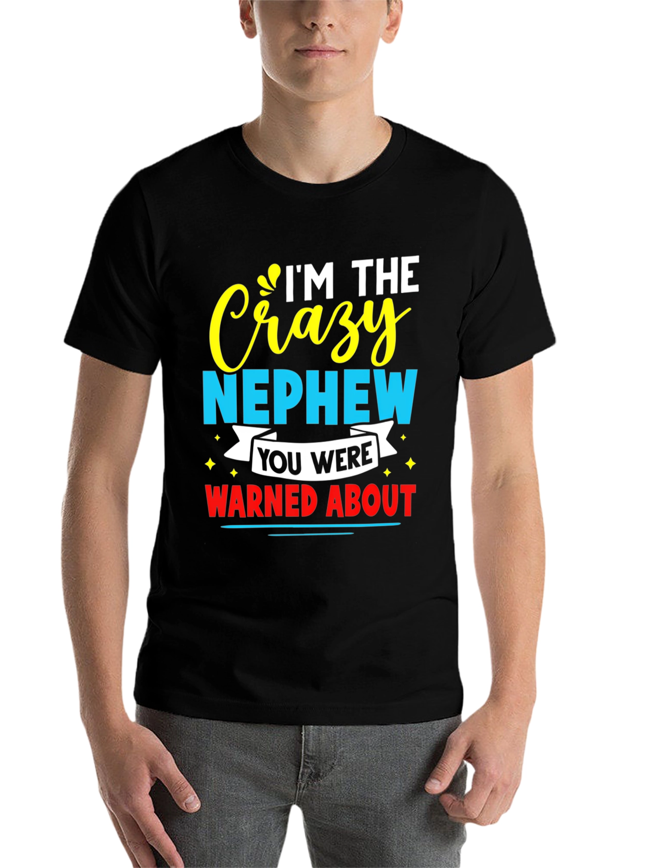 Black Crazy Nephew Graphic Tee - Funny Family T-Shirt view 7