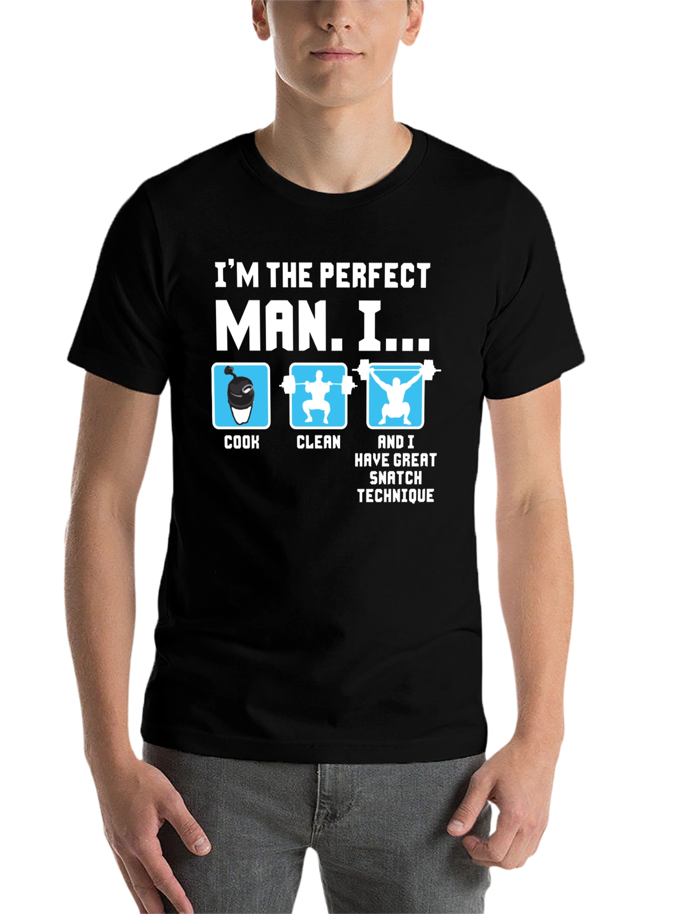 Black Perfect Man Graphic Tee view 7