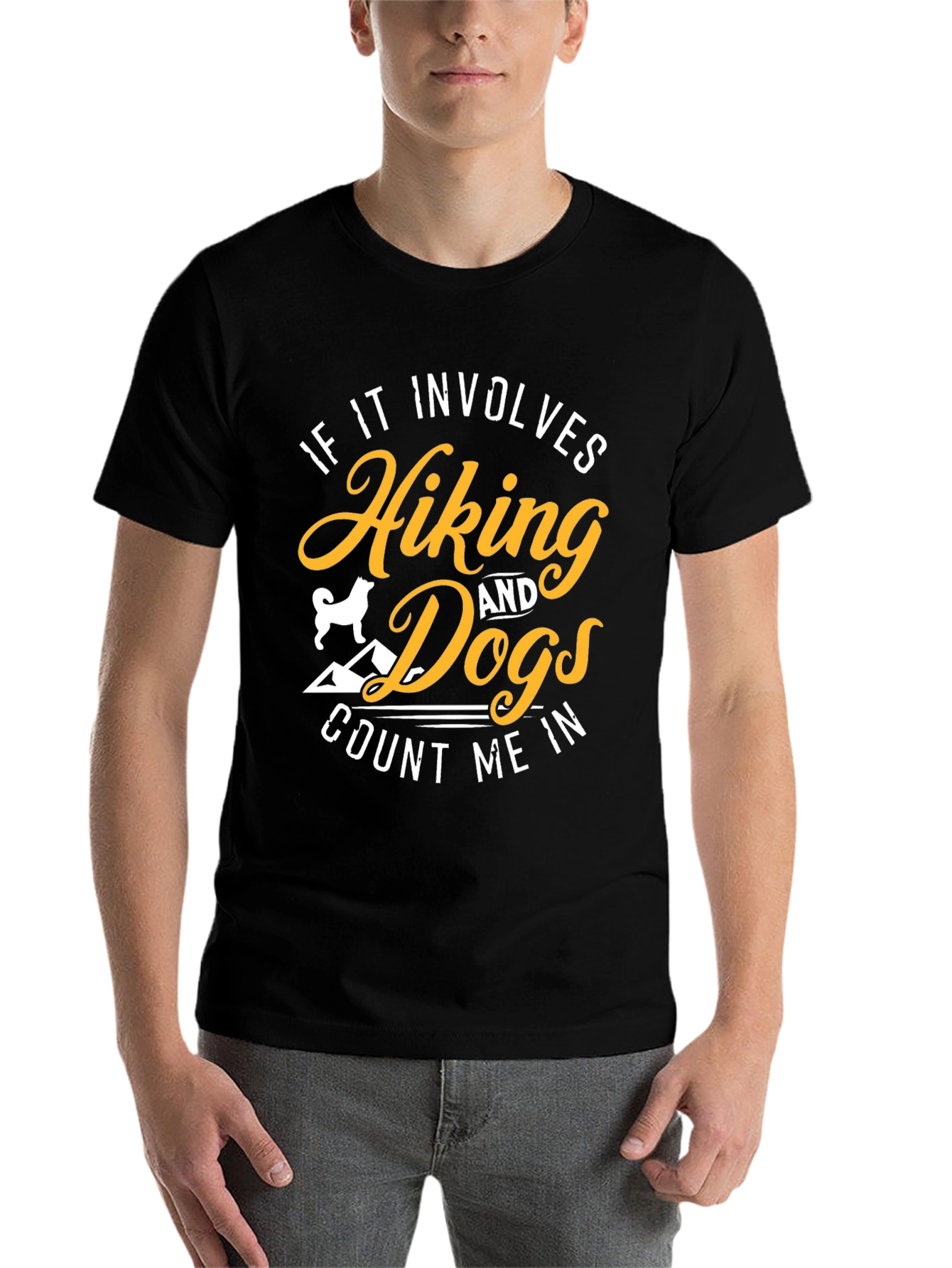 Black Hiking & Dogs T-Shirt - Count Me In view 7