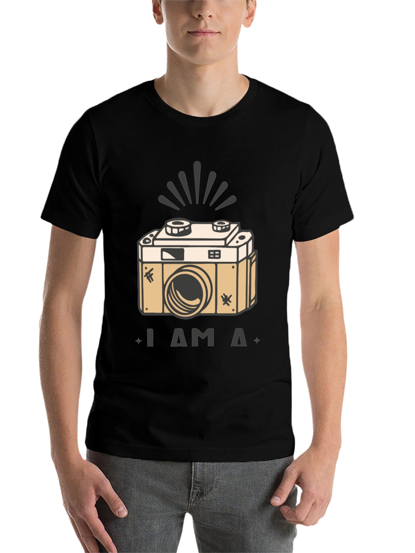 Black Vintage Camera T-Shirt - "I am a Camera" view 7