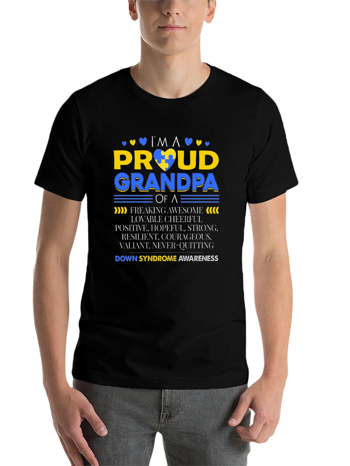 Proud Grandpa Down Syndrome Awareness T-Shirt - 7