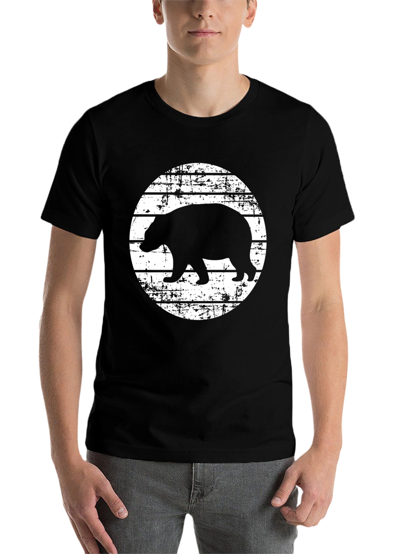 Black Bear Silhouette Graphic Tee - Black view 7
