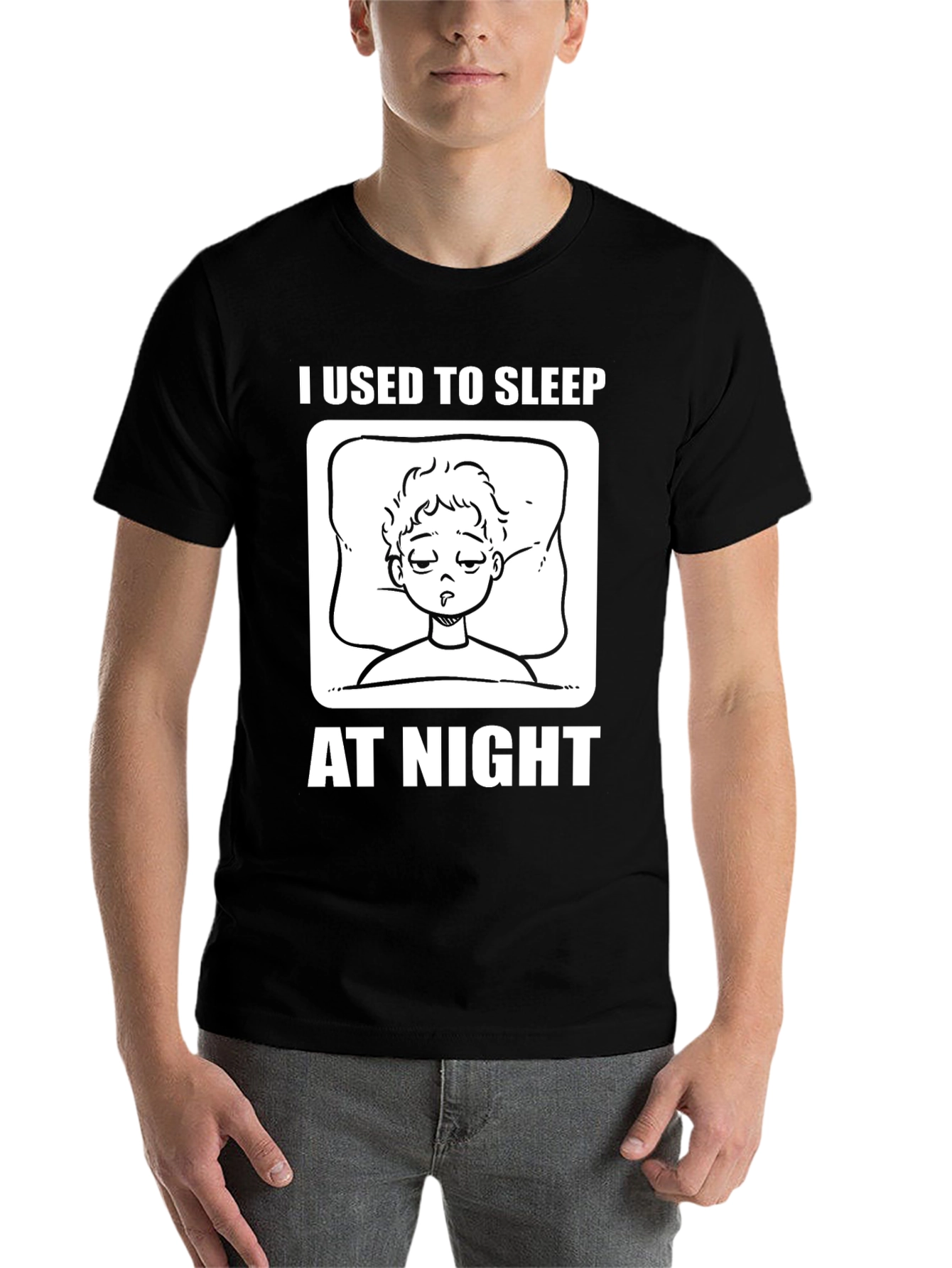 Black I Used to Sleep at Night Graphic T-Shirt - Black Cotton view 7