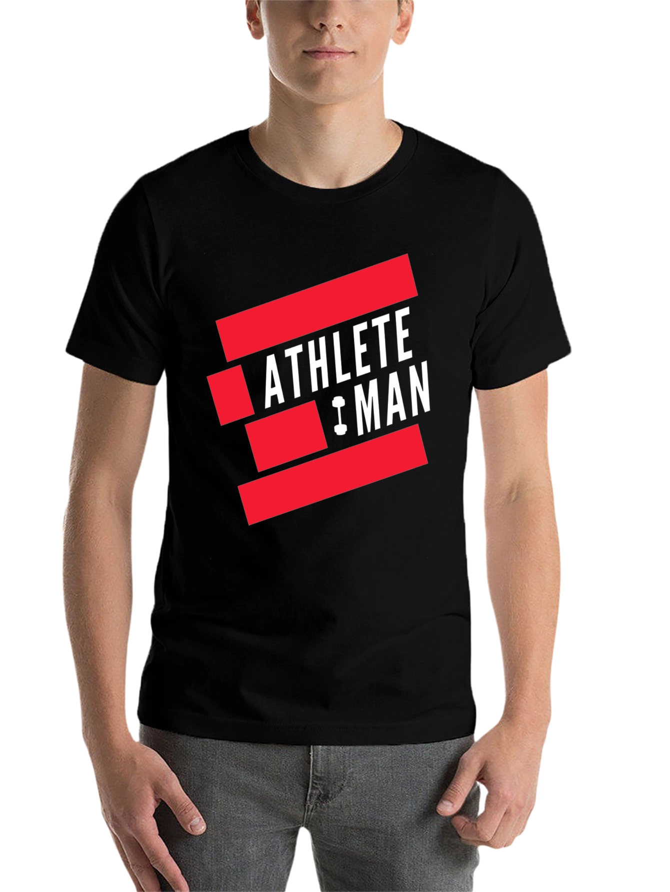 Black Athlete Man Graphic T-Shirt - Black view 7