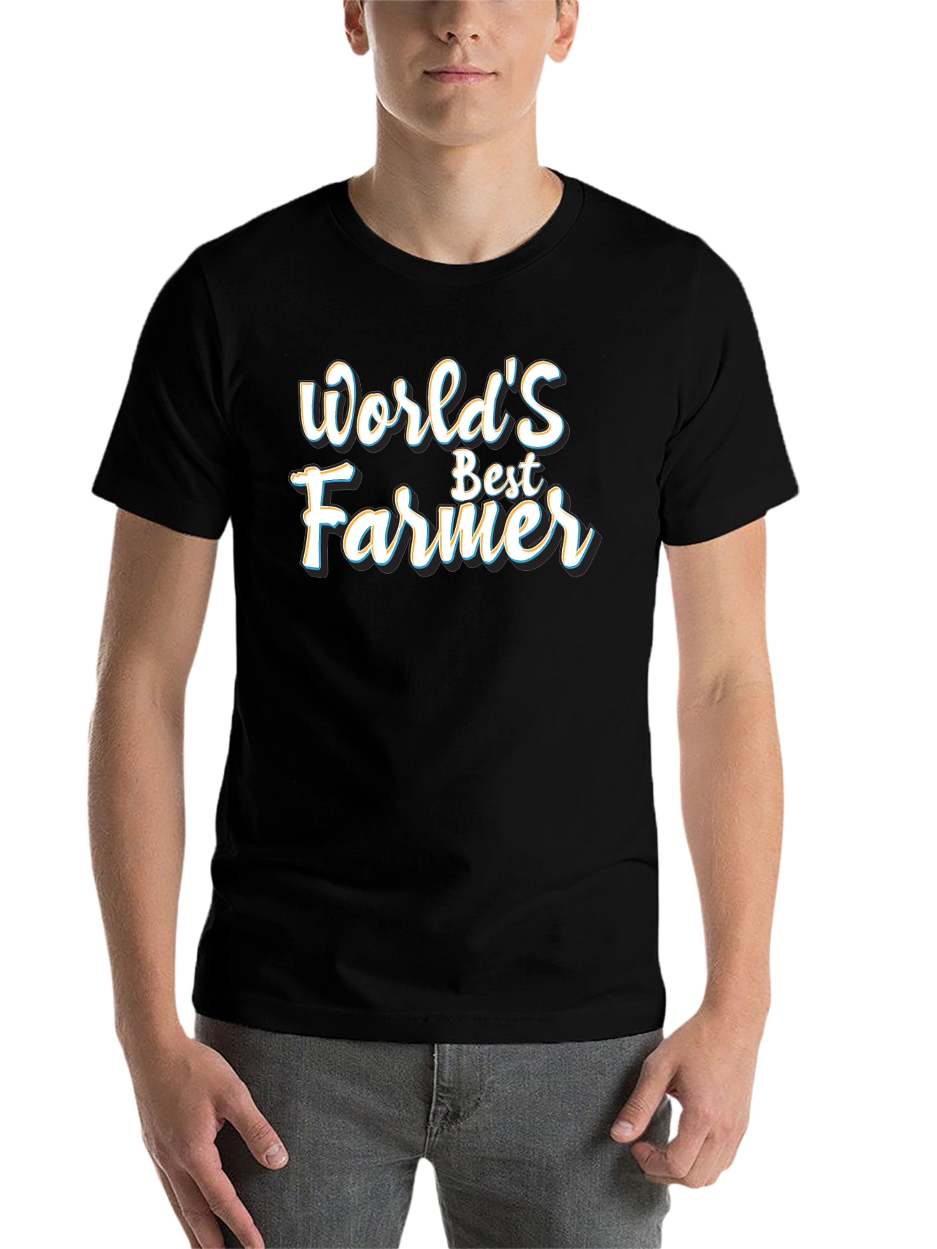 Black World's Best Farmer Black Graphic T-Shirt view 7