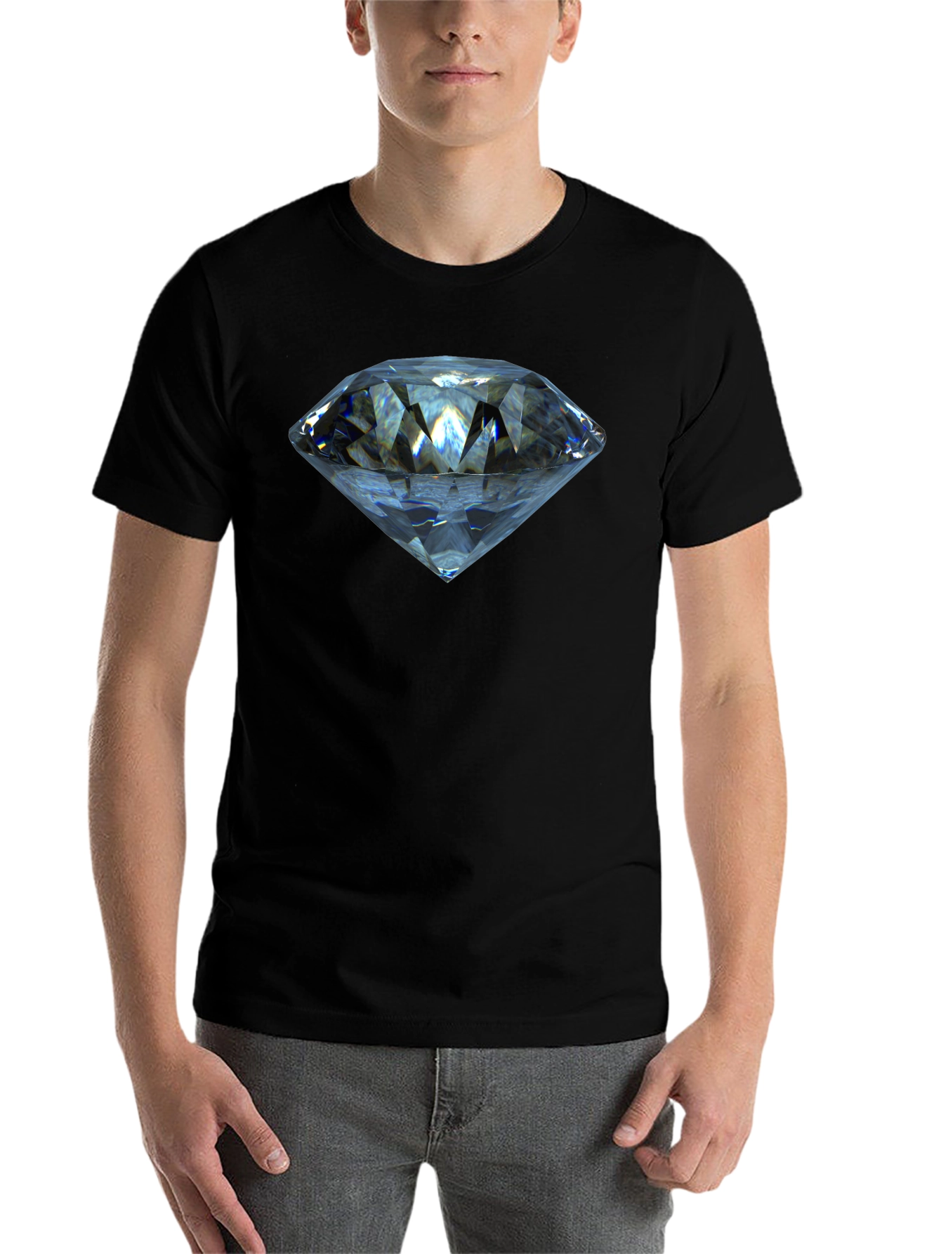 Black Diamond Graphic T-Shirt - Stylish Crew Neck Tee view 7