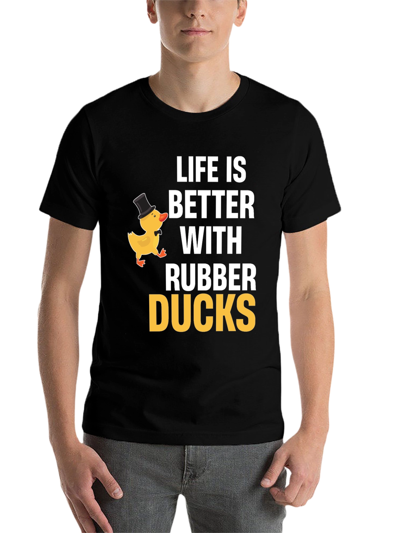 Black Life is Better With Rubber Ducks - Graphic T-Shirt view 7
