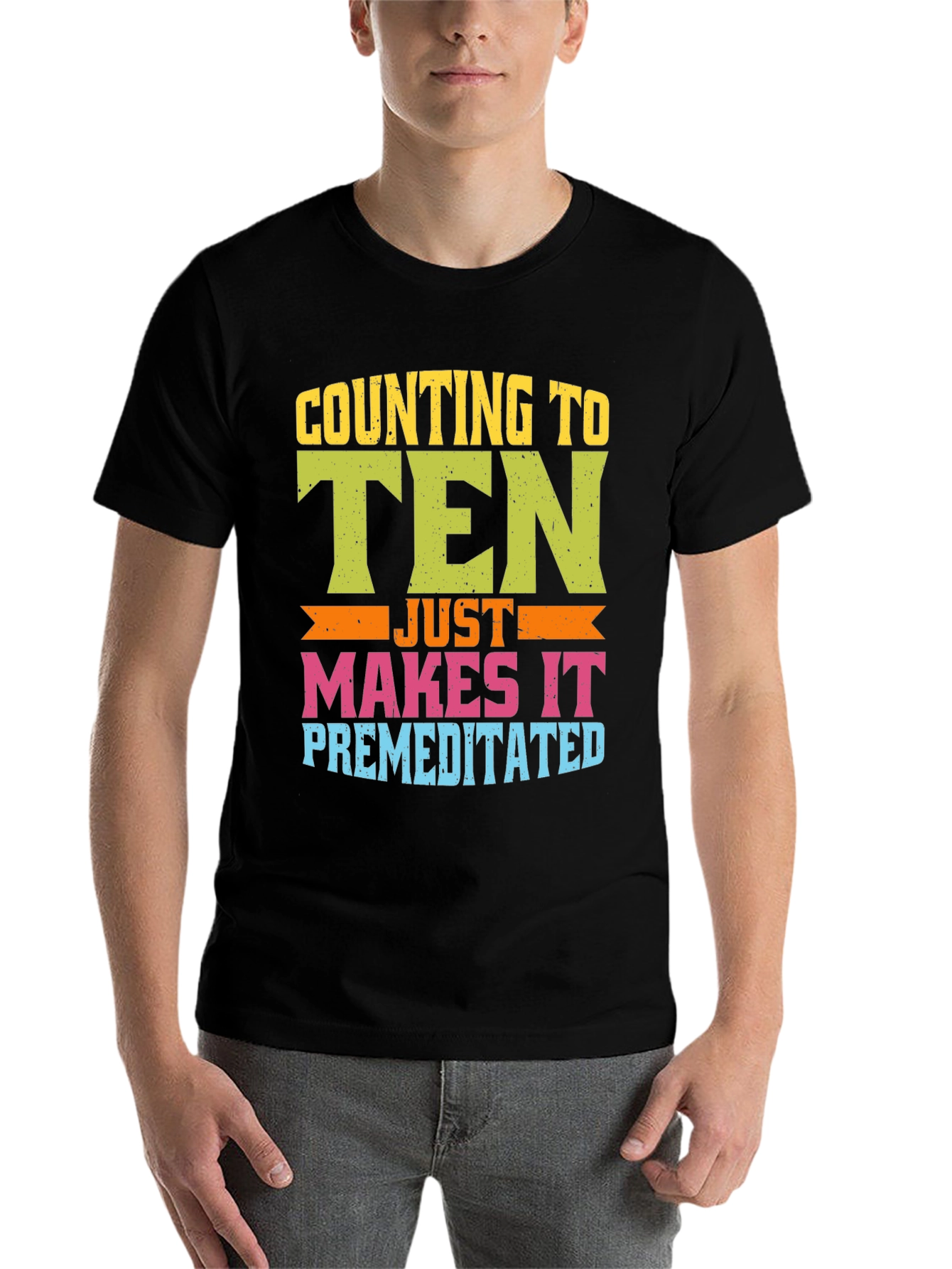 Black Counting to Ten Premeditated T-Shirt view 7