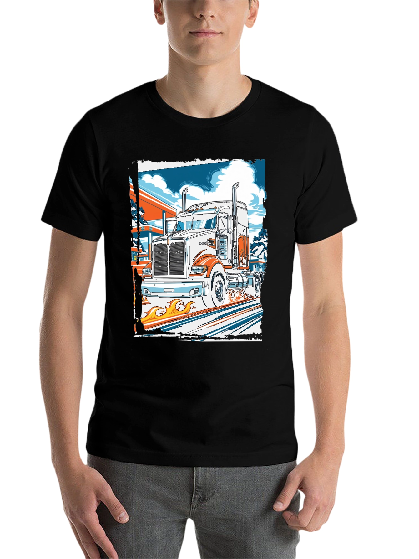 Black Truck Graphic Print Tee view 7