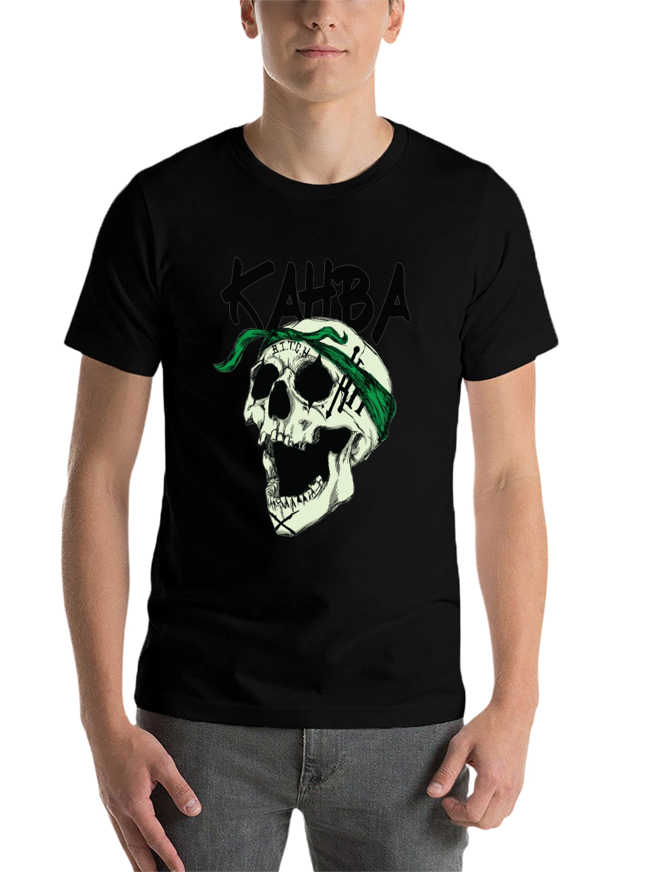 Black Skull Graphic Print Tee - Edgy Style view 7