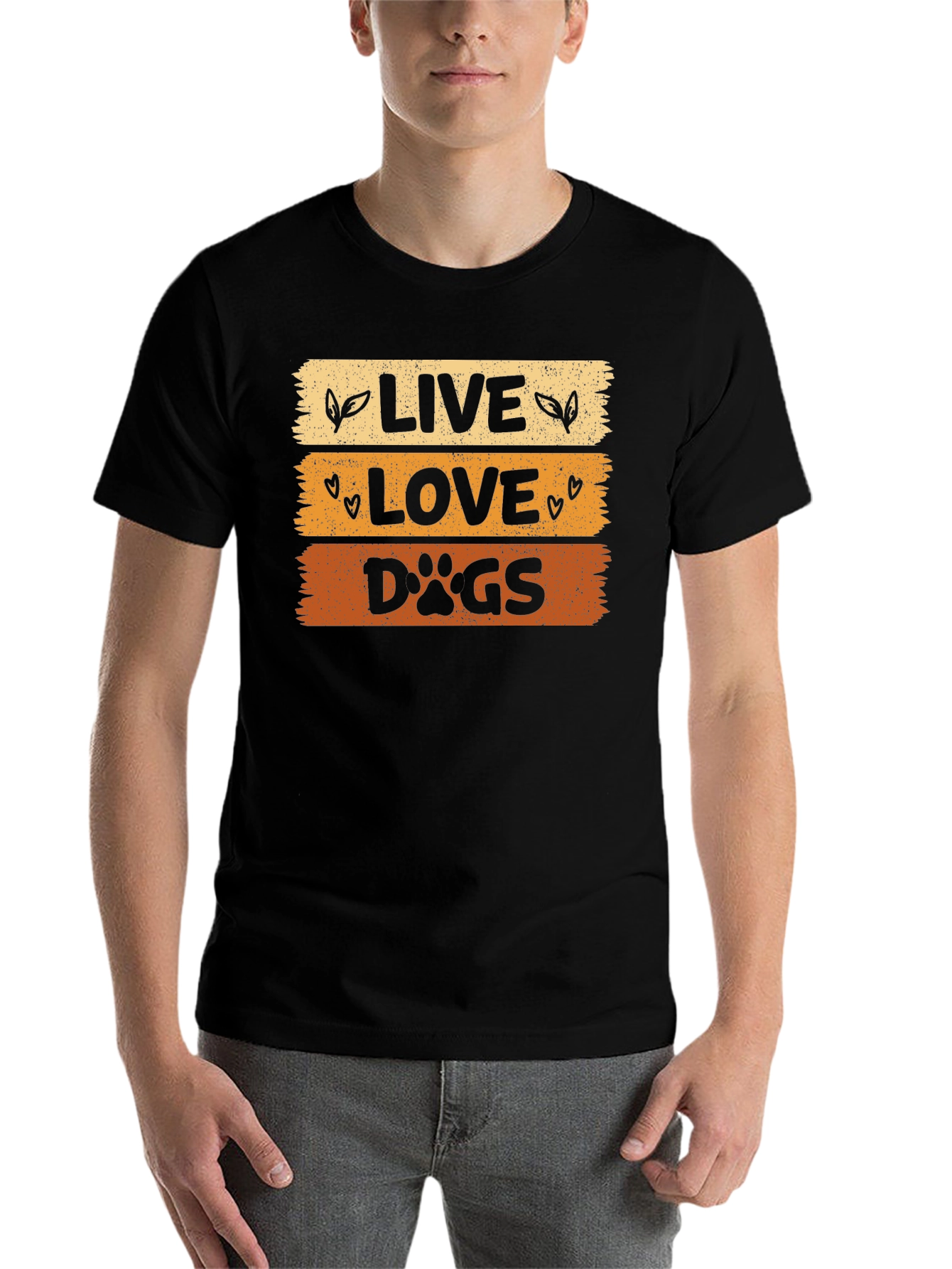Black Live Love Dogs T-Shirt - Stylish Pet Lover Tee view 7