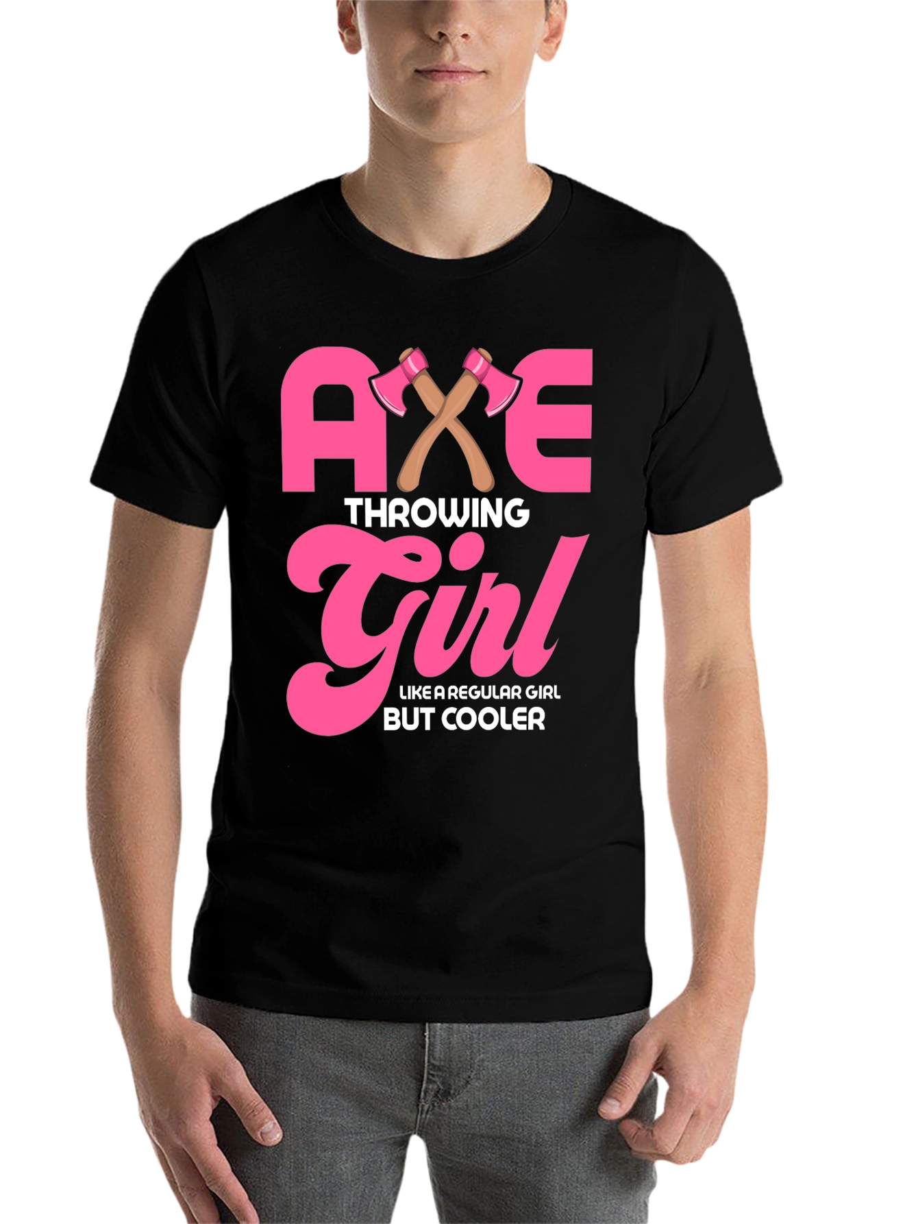 Black Axe Throwing Girl Graphic T-Shirt view 7
