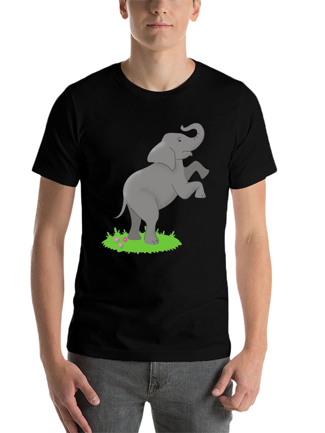 Black Elephant Graphic Tee - Classic Black Cotton Comfort view 7