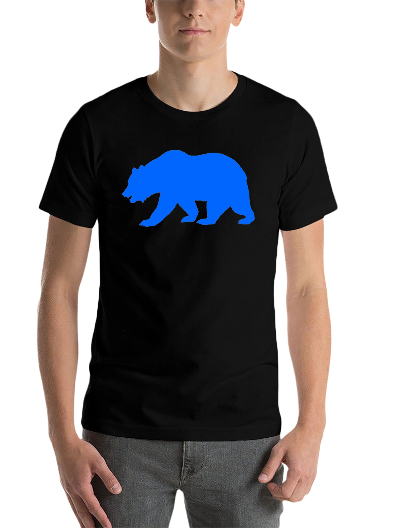 Black Bear Graphic Print Black T-Shirt view 7