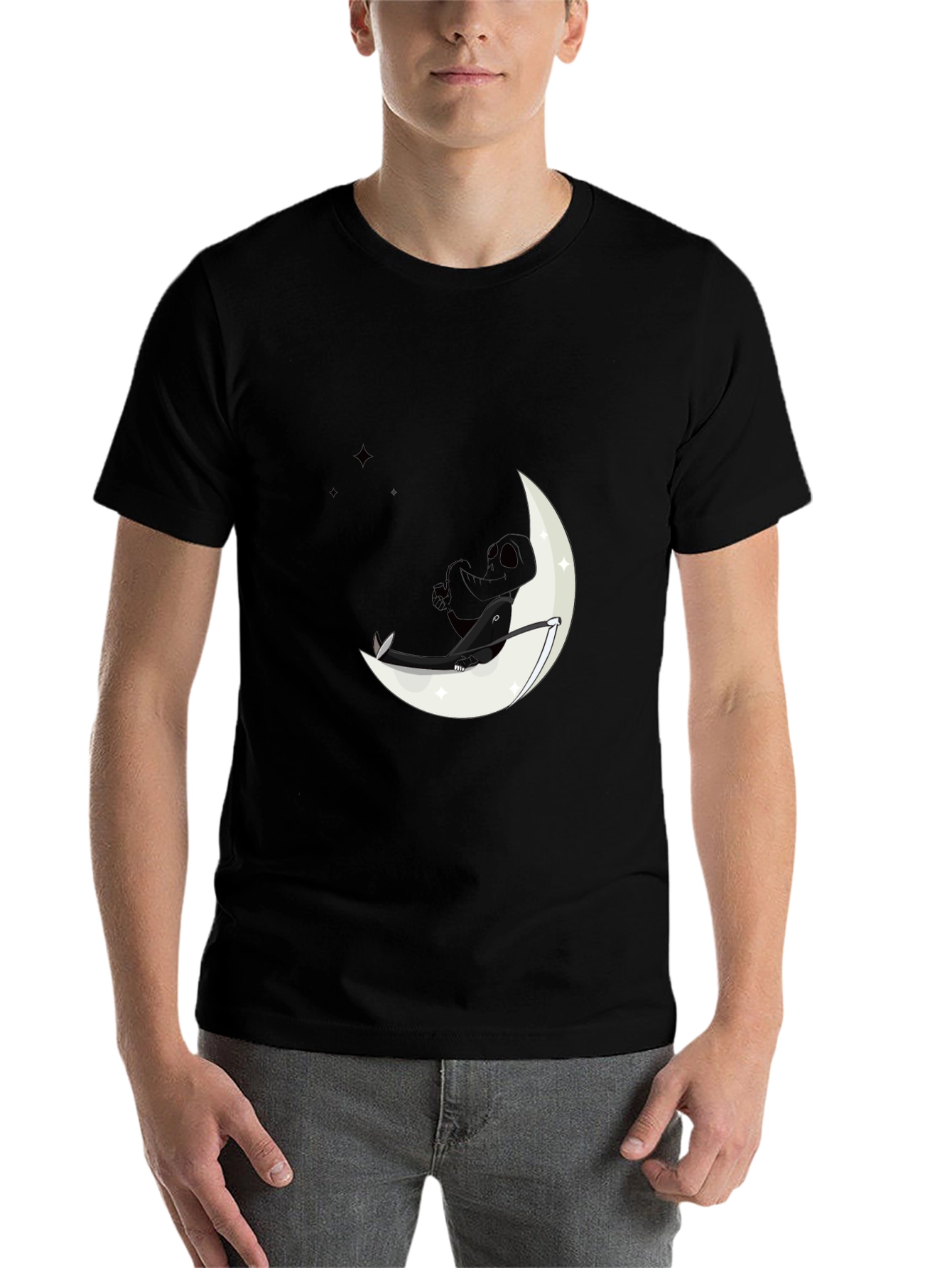 Black Moon Dreamer Graphic Tee - Black Cotton Comfort view 7